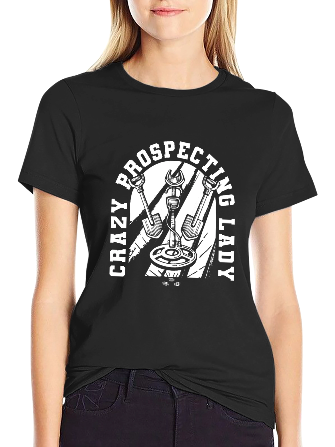 Crazy Prospecting Lady T-Shirt Metal Detecting Tee