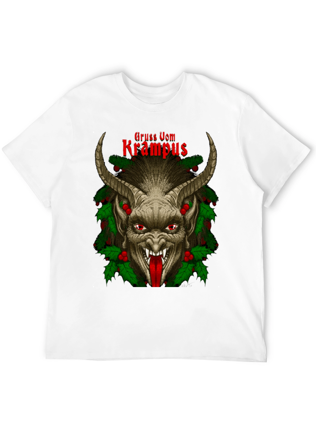 Gruss Vom Krampus Graphic Tee - Holiday Devil Shirt
