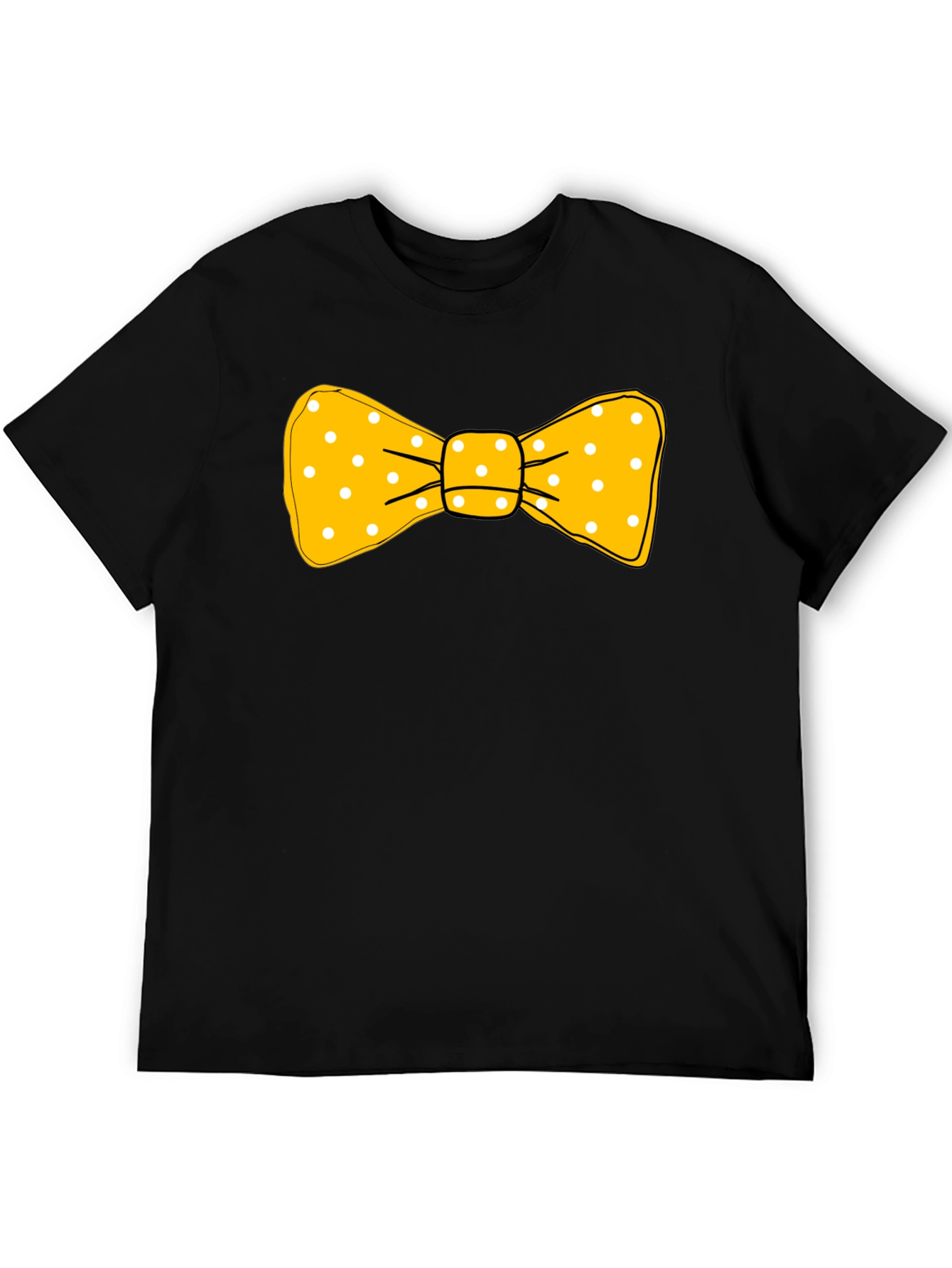 Yellow Polka Dot Bow Tie Graphic T-Shirt