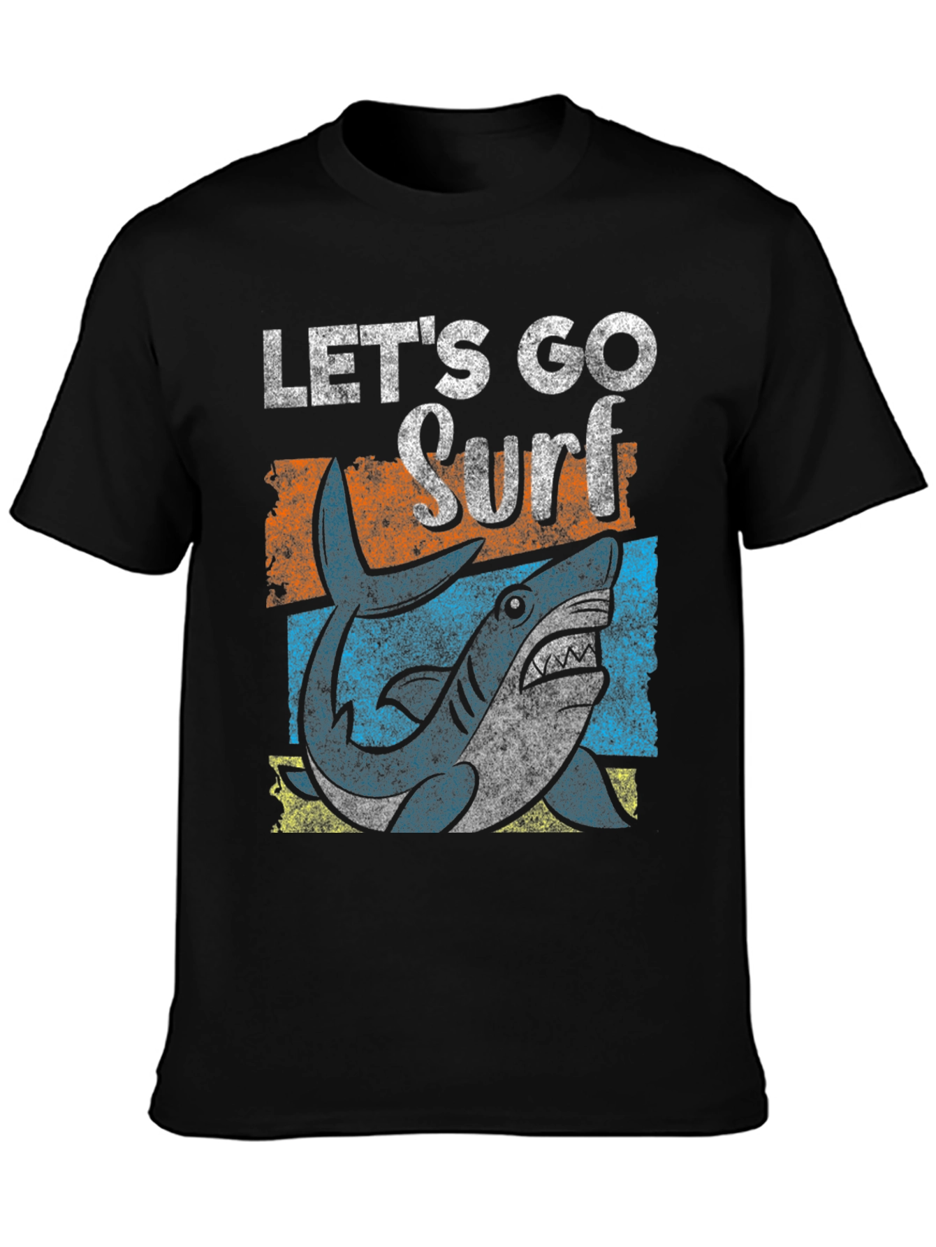 Lets Go Surf Shark Graphic Tee - Black