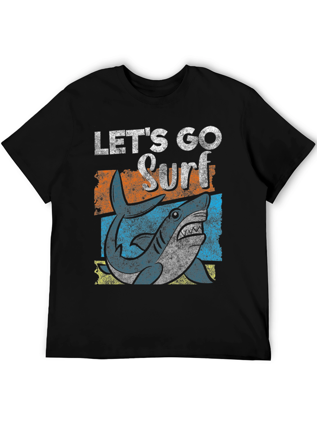 Lets Go Surf Shark Graphic Tee - Black