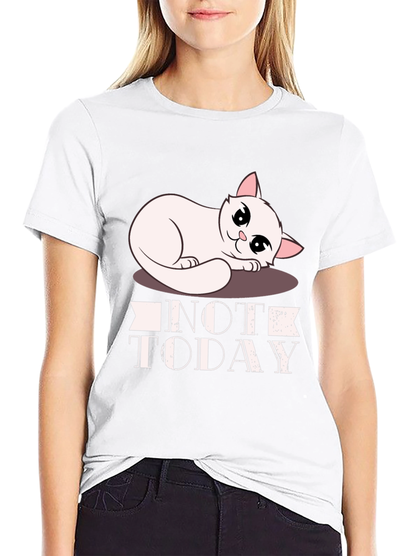Not Today Cat Graphic T-Shirt