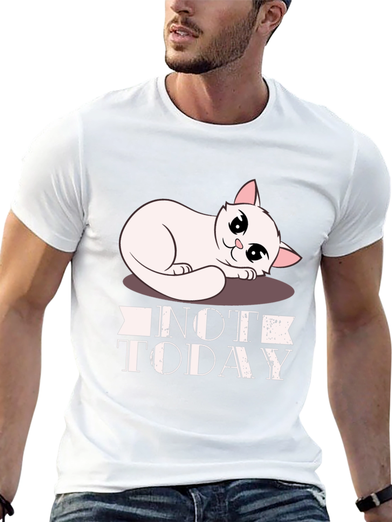 Not Today Cat Graphic T-Shirt