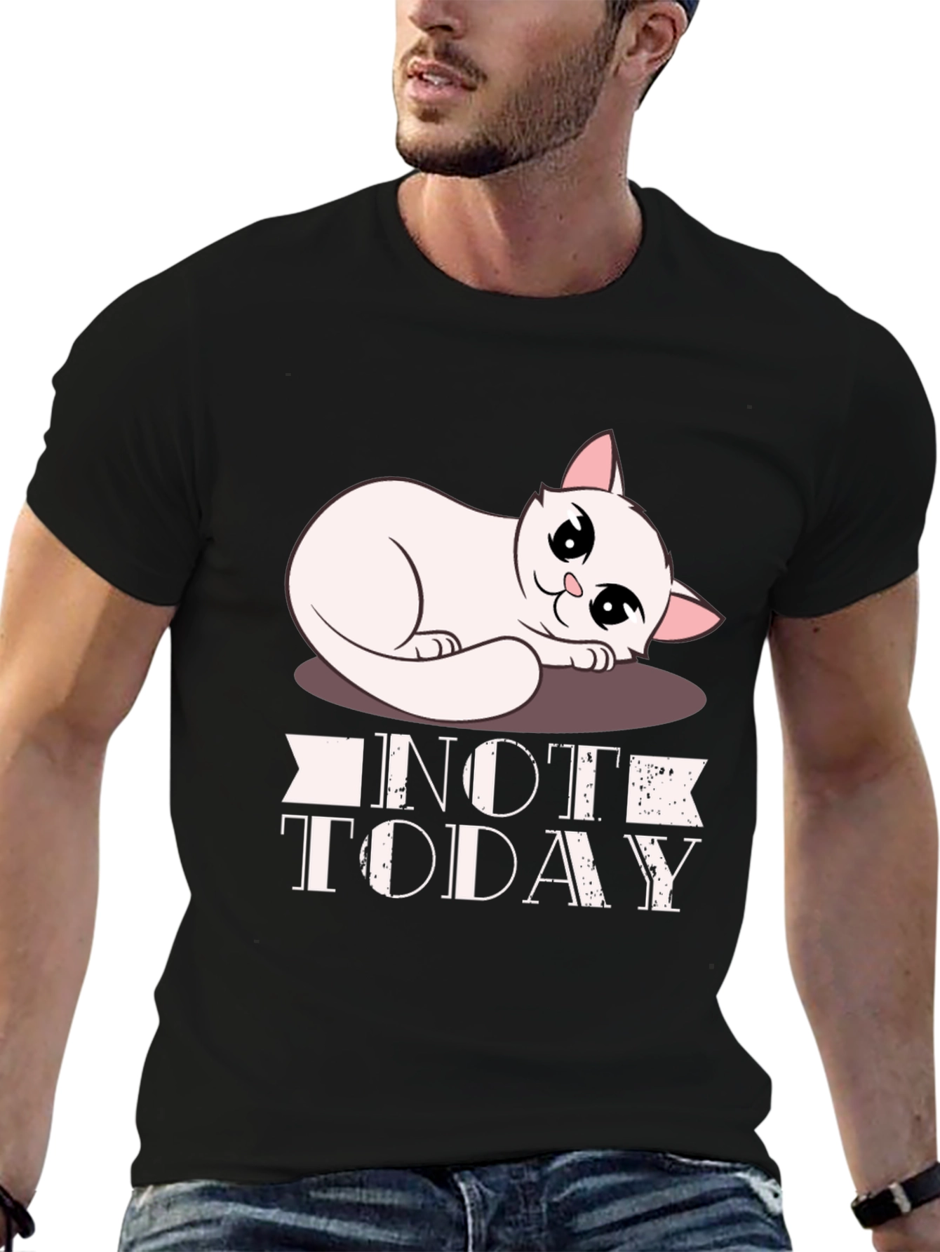 Not Today Cat Graphic T-Shirt