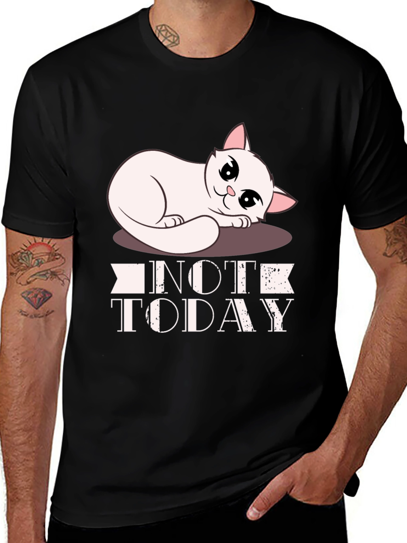 Not Today Cat Graphic T-Shirt