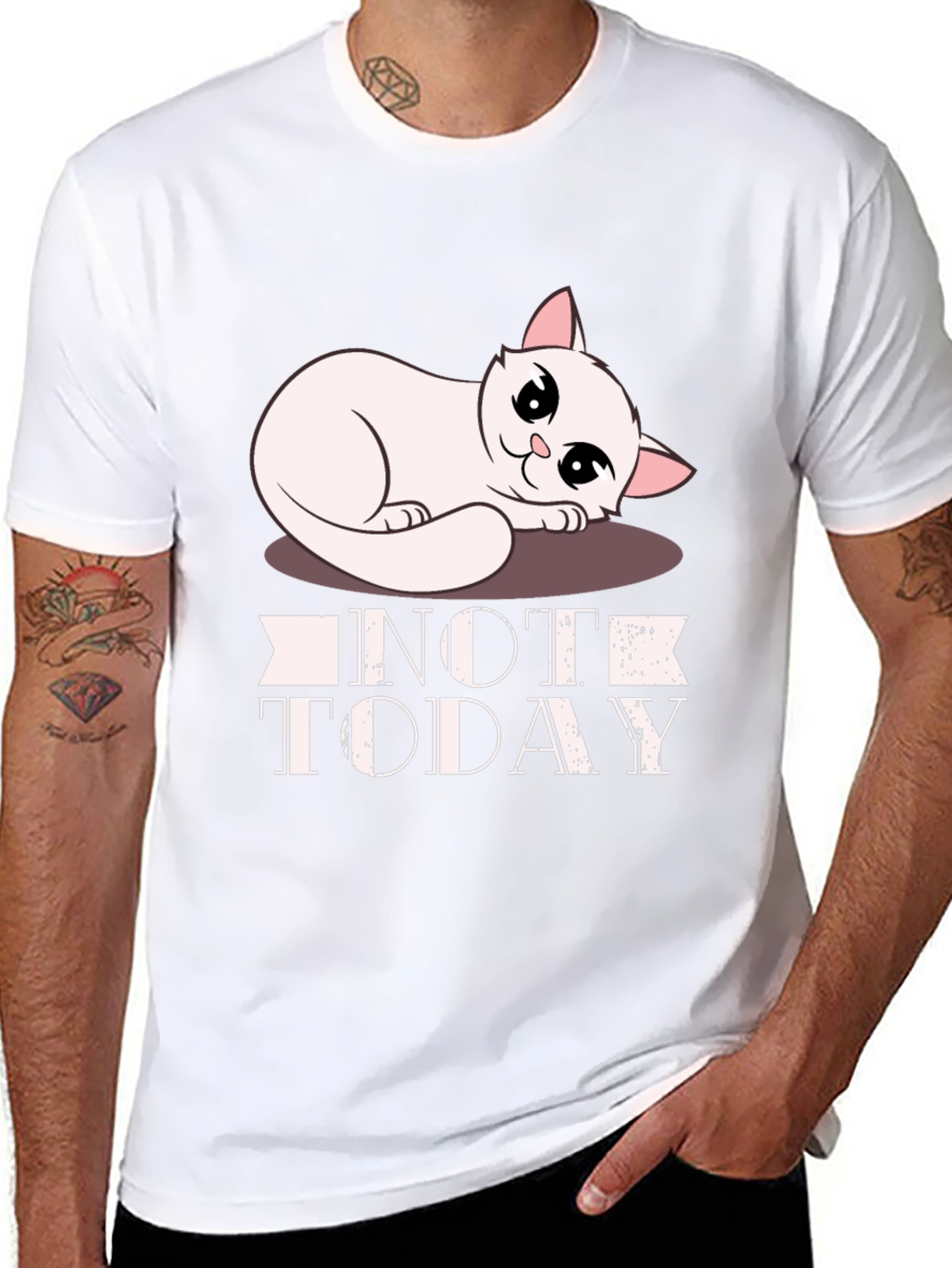 Not Today Cat Graphic T-Shirt