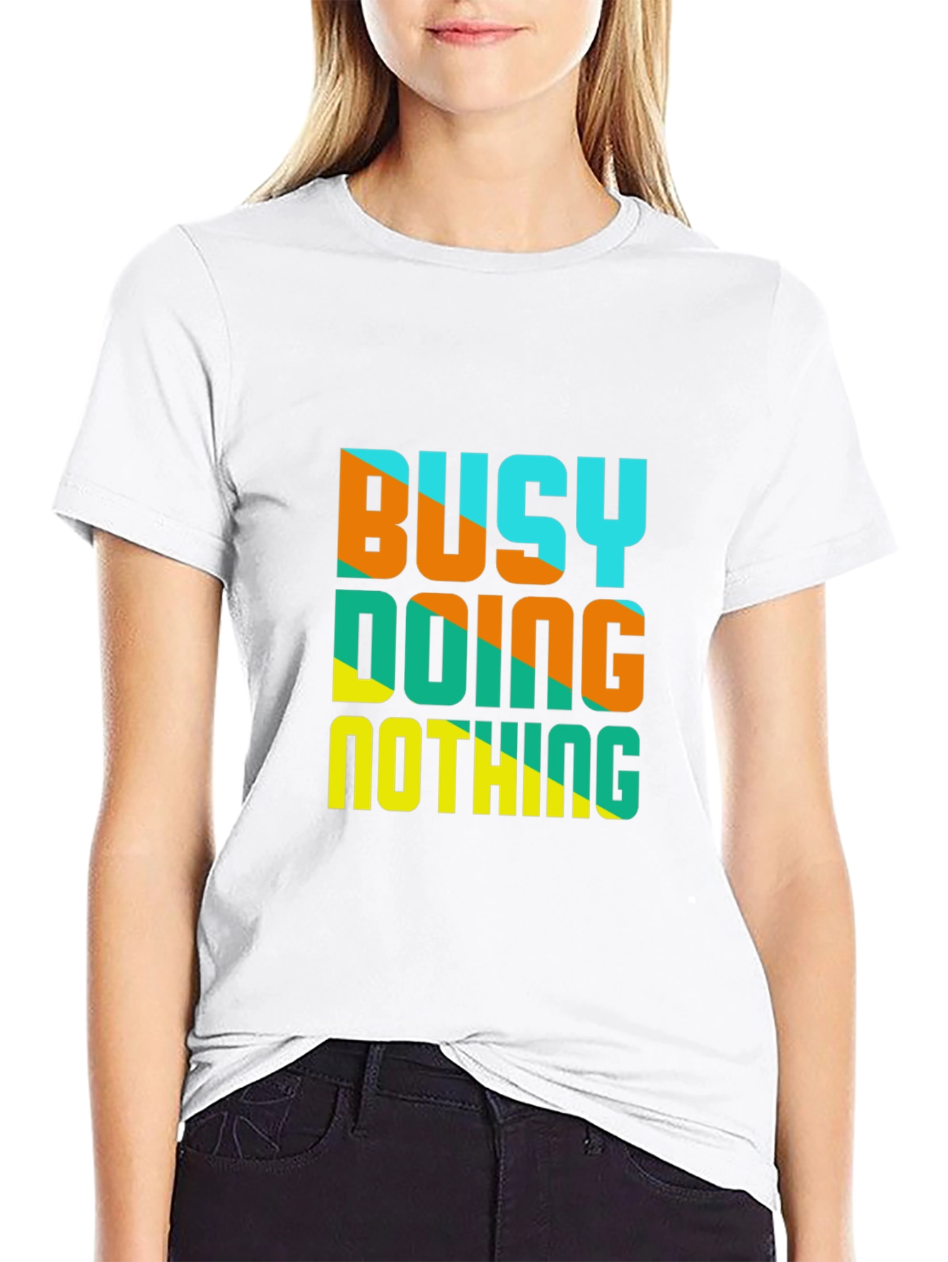 Busy Doing Nothing Graphic Tee - Casual Black T-Shirt