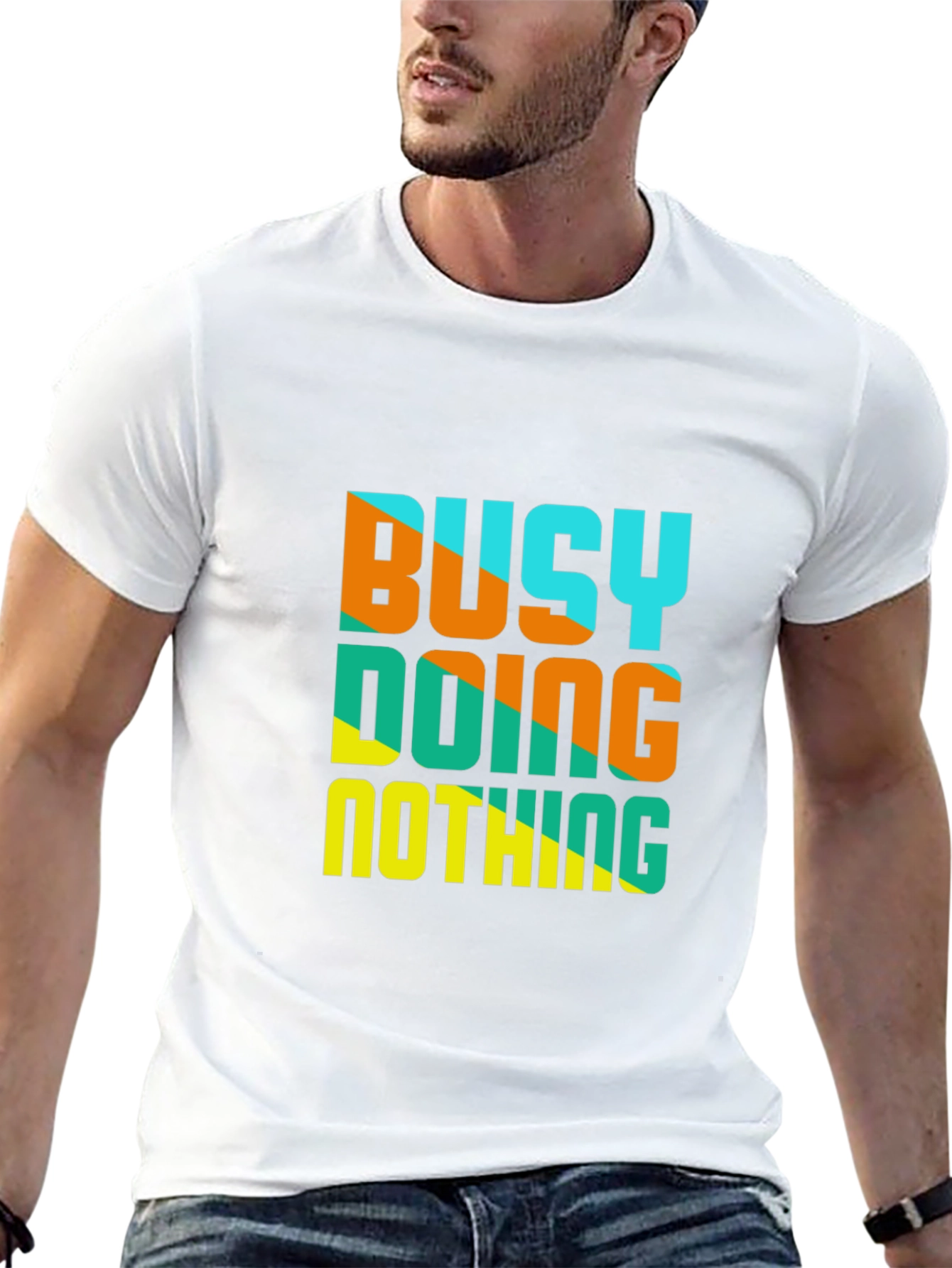 Busy Doing Nothing Graphic Tee - Casual Black T-Shirt