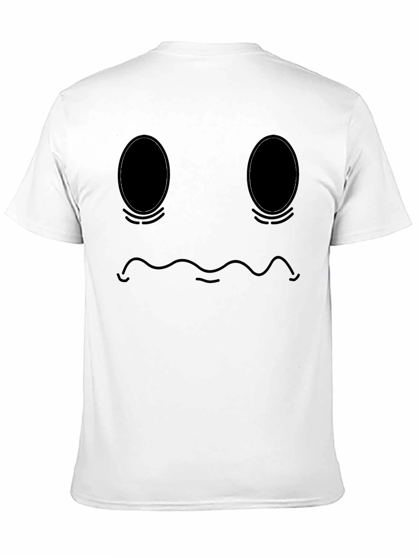 Mens Black Graphic T-Shirt - Sad Ghost Face