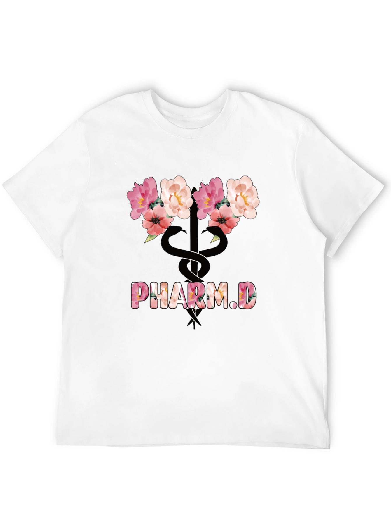 Floral Pharm.D T-Shirt - Stylish Pharmacy Graduate Tee