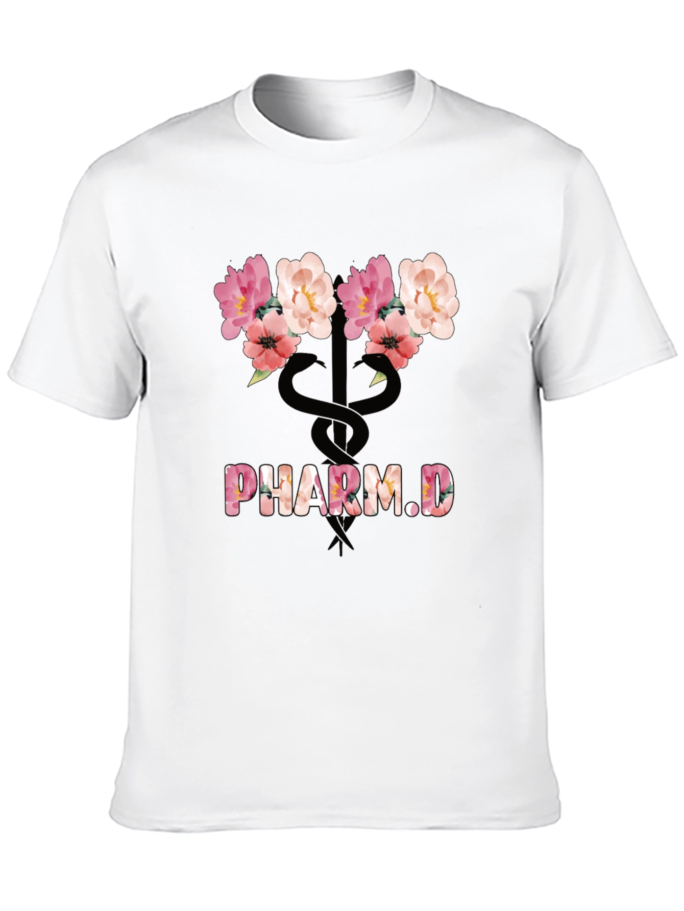 Floral Pharm.D T-Shirt - Stylish Pharmacy Graduate Tee