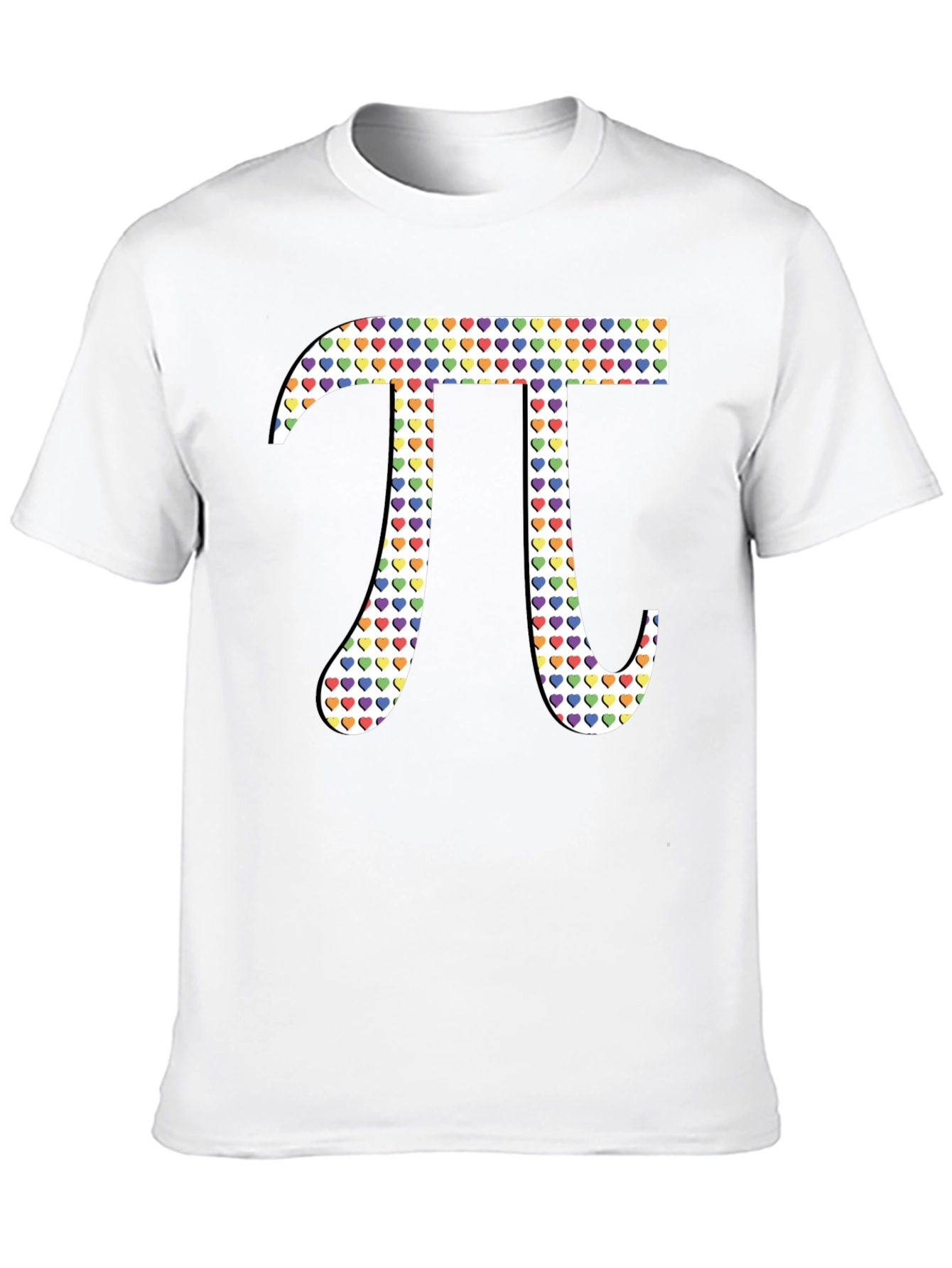 Heart Pattern Pi Symbol Graphic Tee