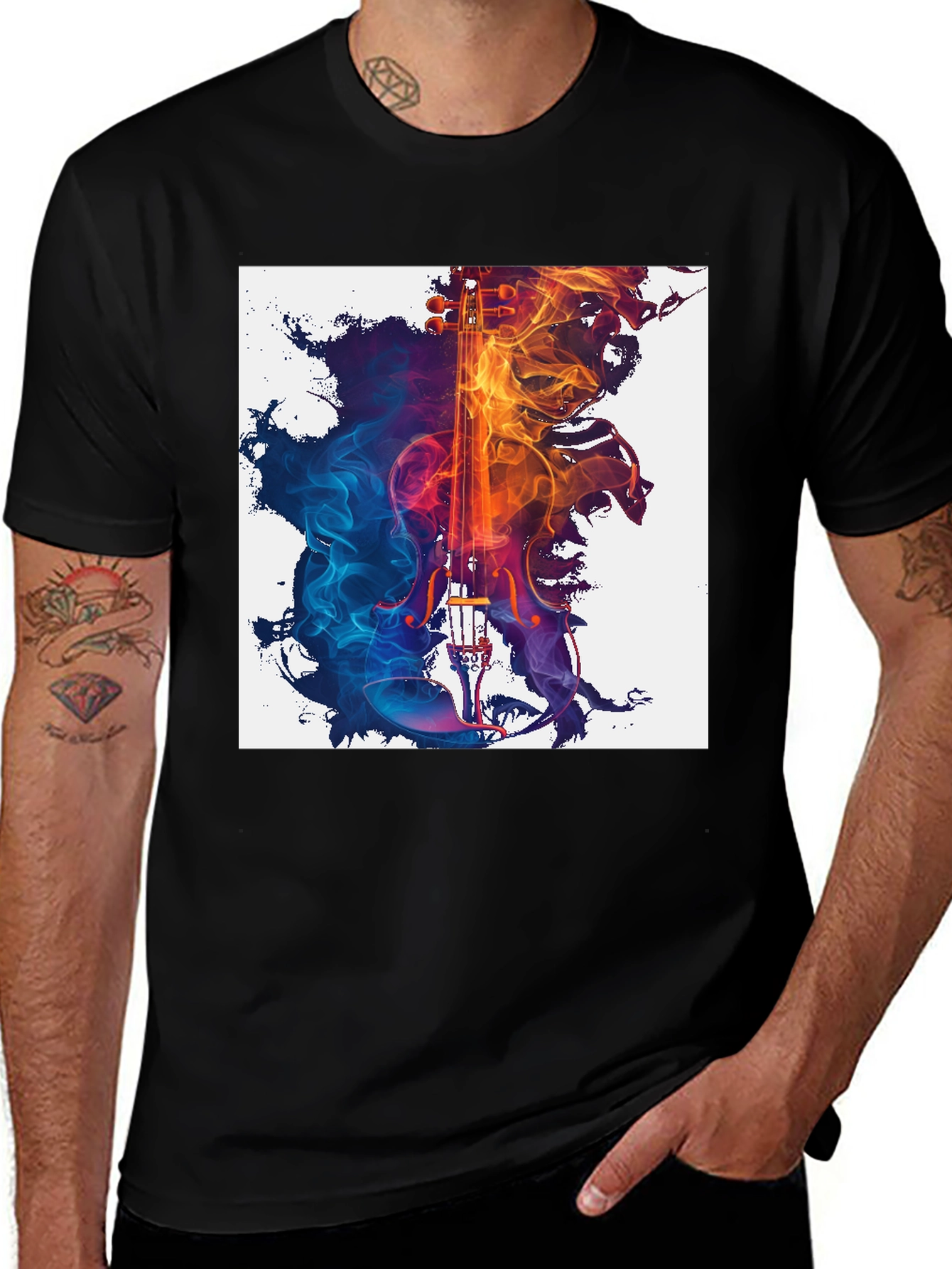 Abstract Violin Graphic T-Shirt