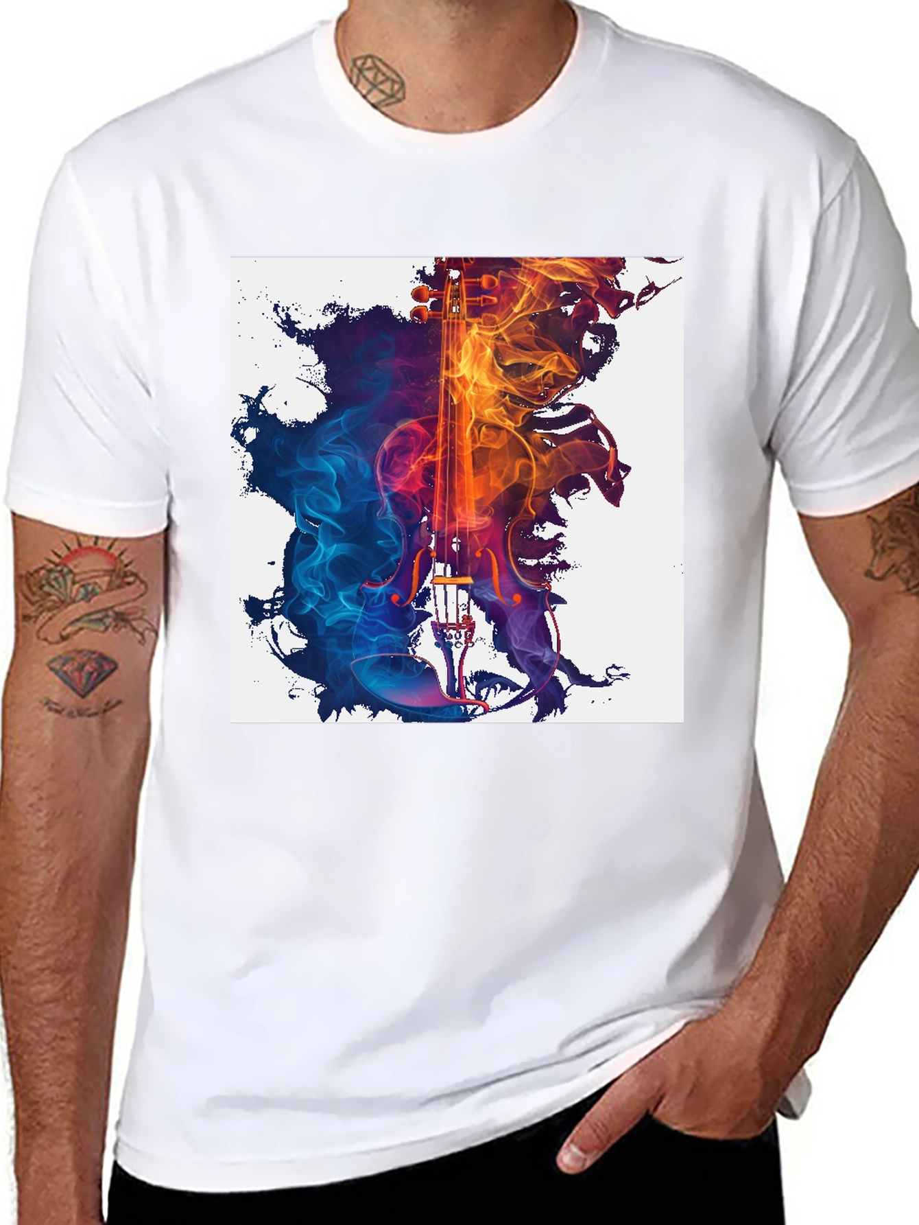 Abstract Violin Graphic T-Shirt