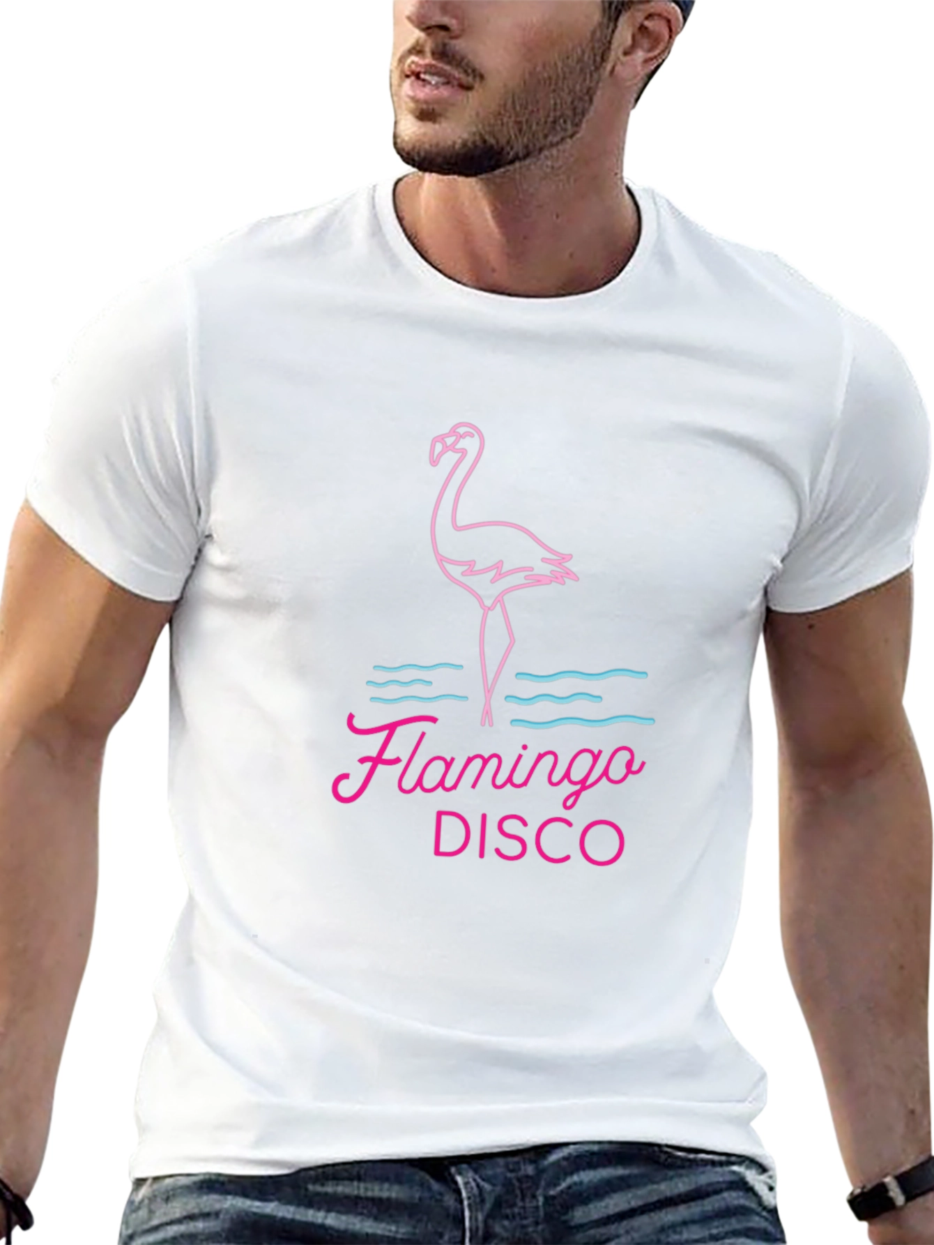 Flamingo Disco Graphic Tee - Retro Party Shirt