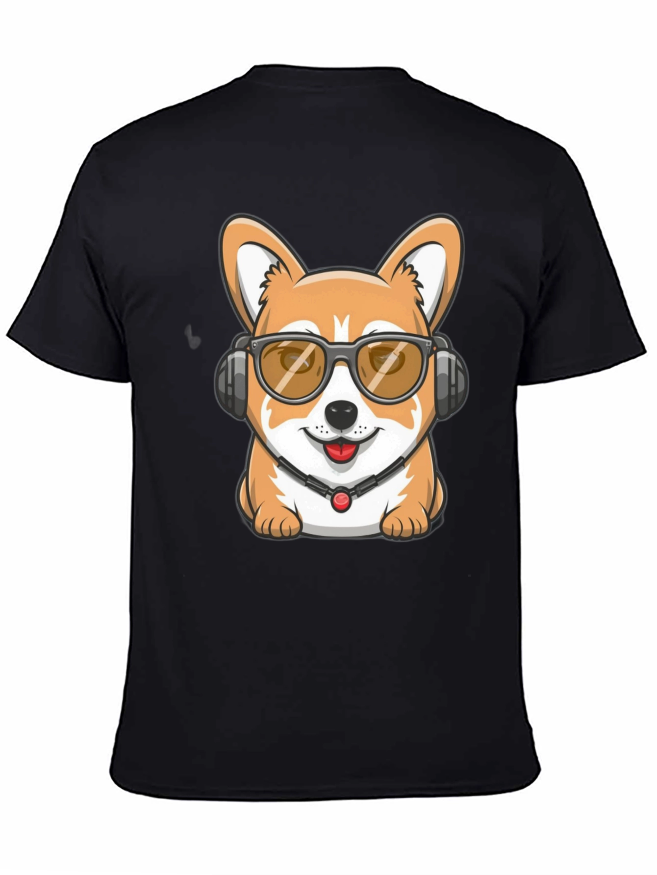 Cool Corgi DJ Black T-Shirt