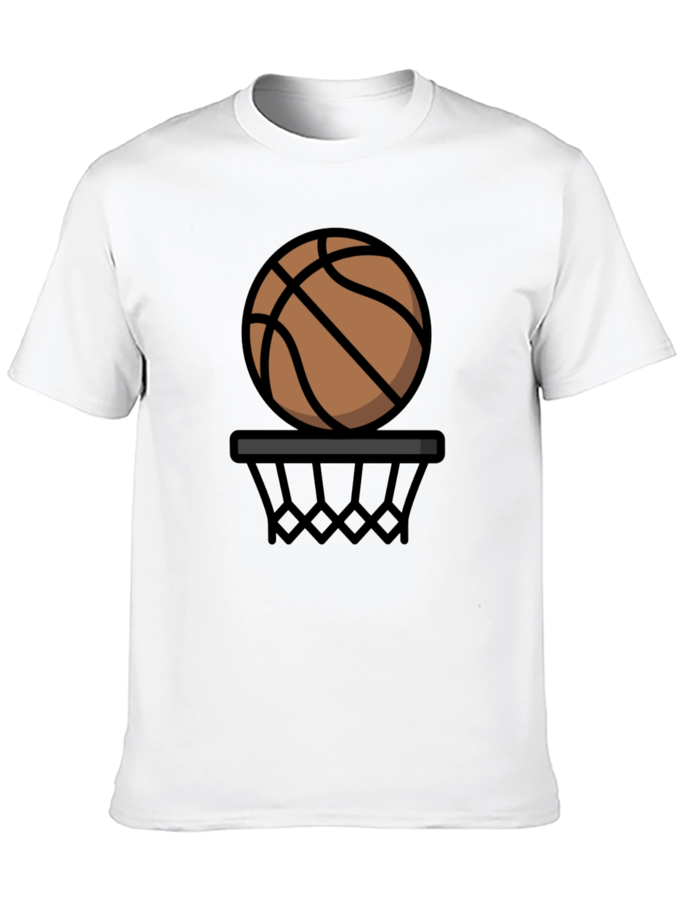 Basketball Graphic Tee - Black Cotton T-Shirt