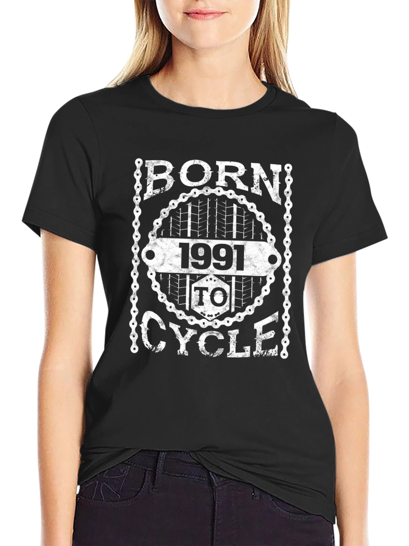 Born in 1991 To Cycle Black T-Shirt