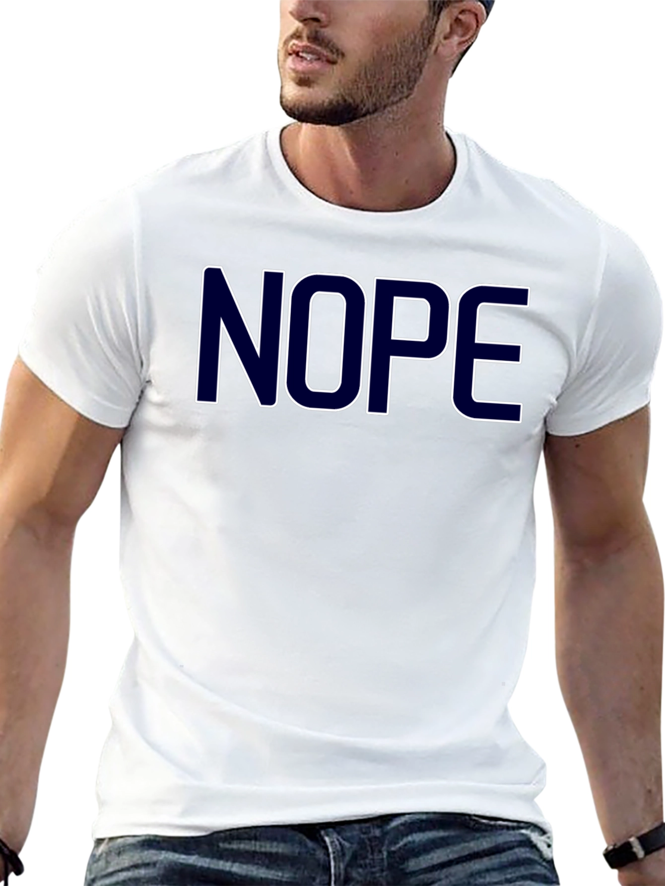 Nope Graphic Tee - Casual Black T-Shirt