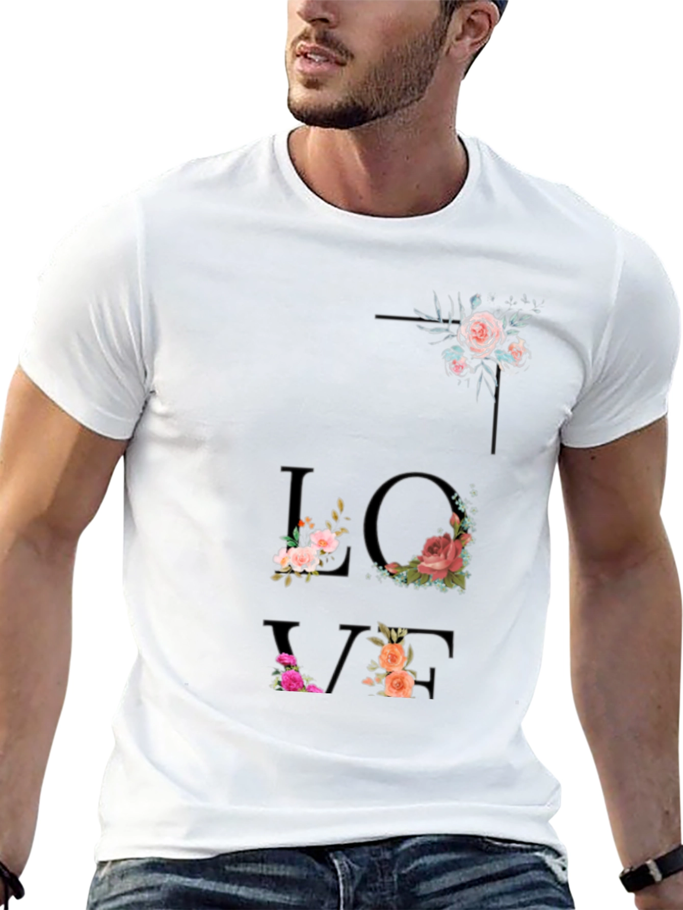 Floral LOVE T-Shirt - Stylish Graphic Tee