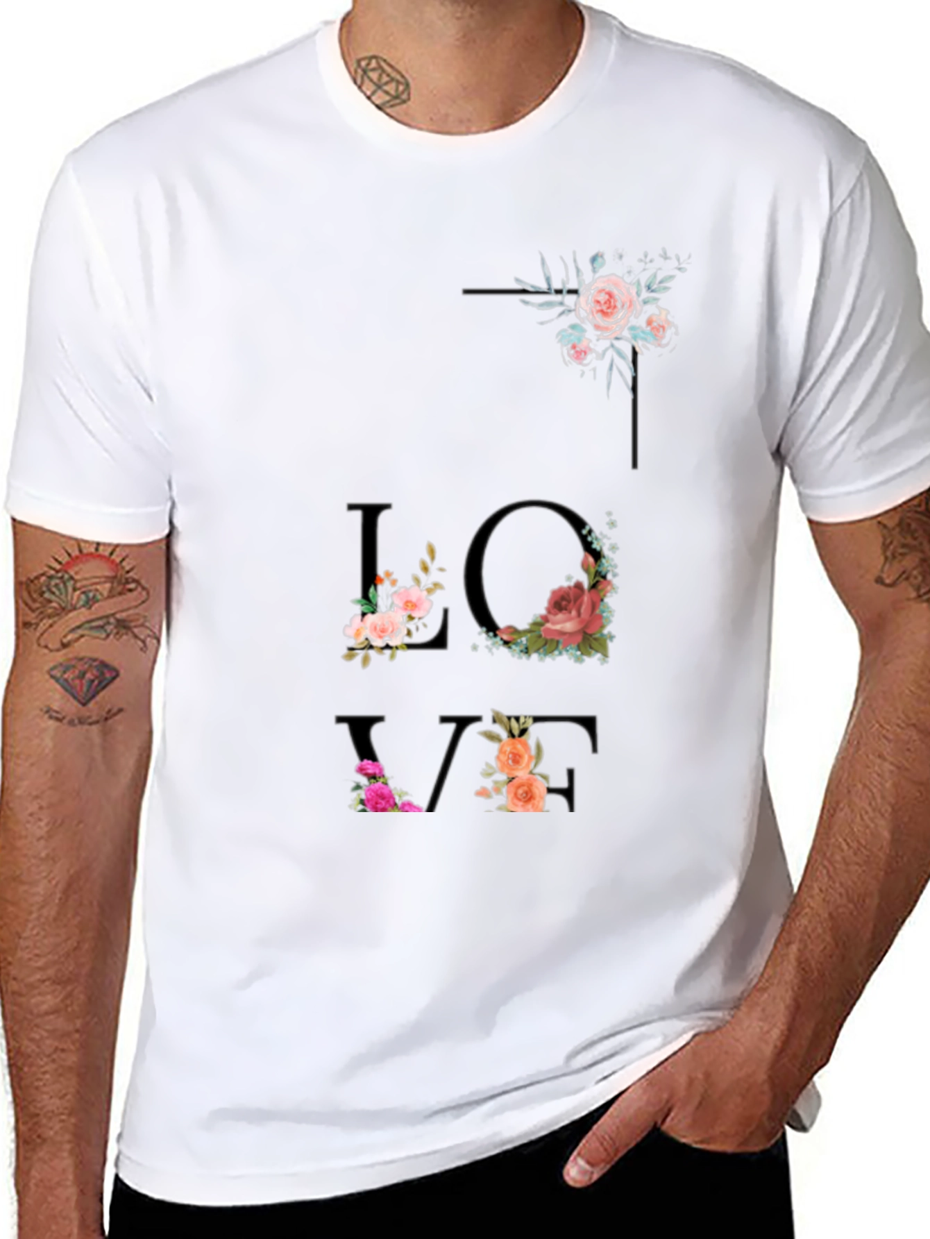 Floral LOVE T-Shirt - Stylish Graphic Tee