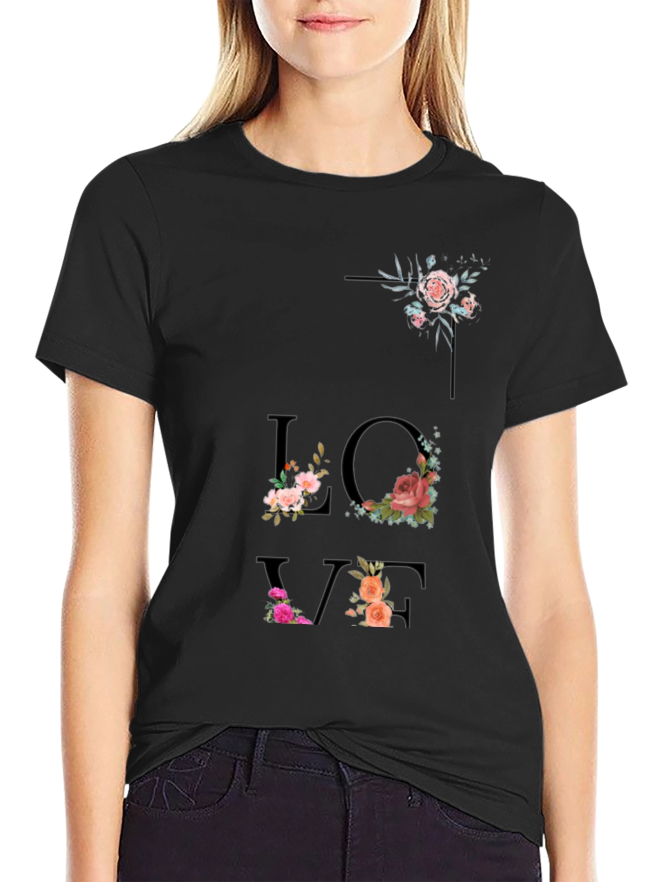 Floral LOVE T-Shirt - Stylish Graphic Tee