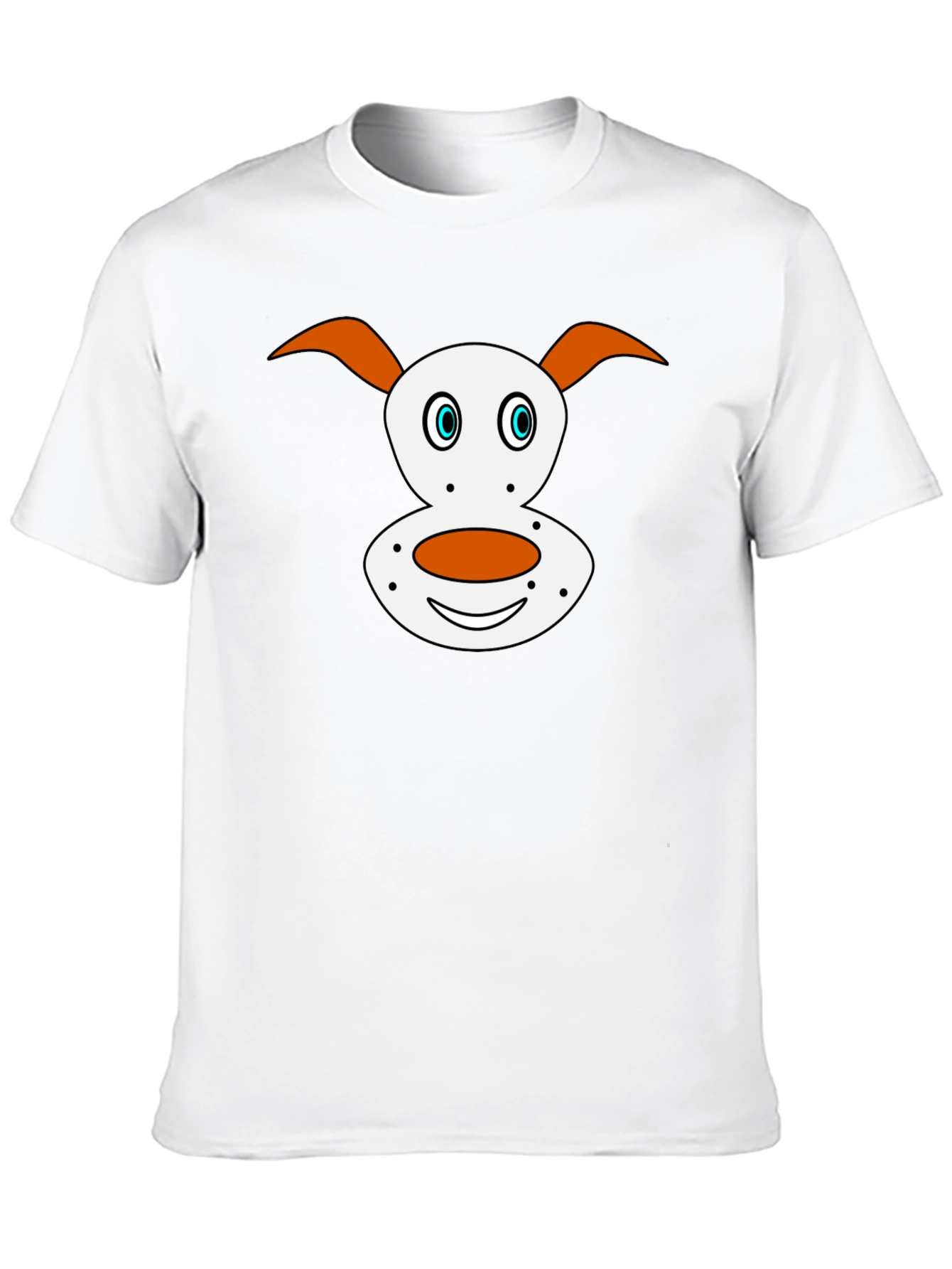Cartoon Dog Face Graphic Tee - Black