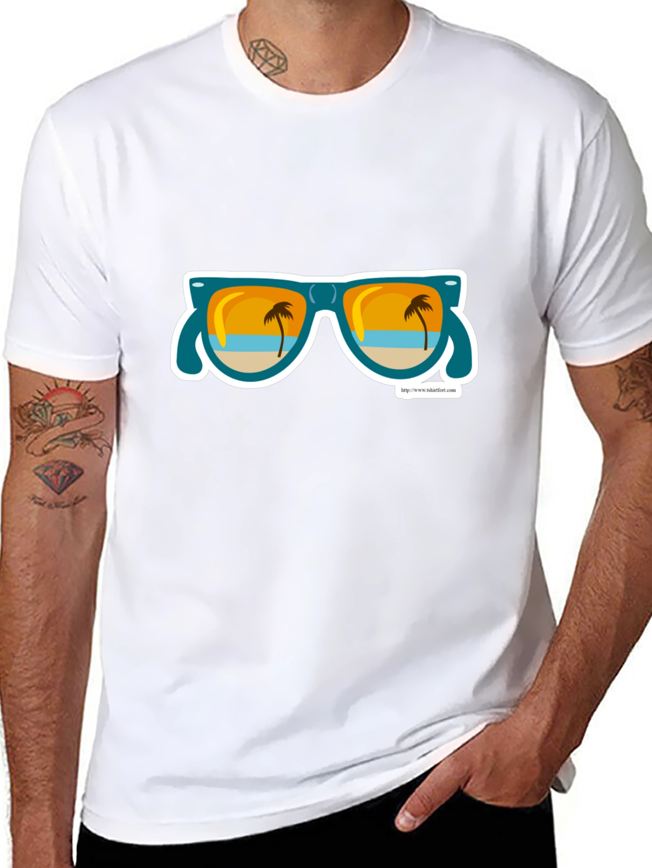 Beach Vibes T-Shirt - Palm Tree Sunglasses Graphic