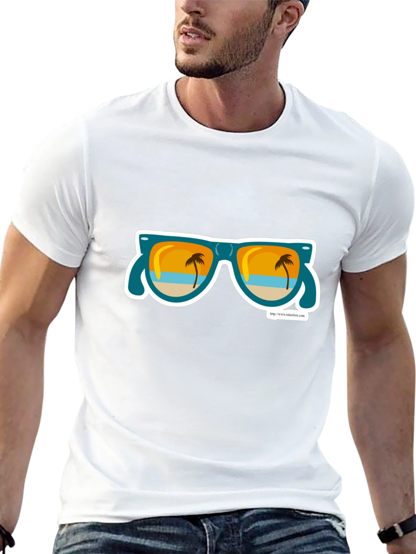 Beach Vibes T-Shirt - Palm Tree Sunglasses Graphic