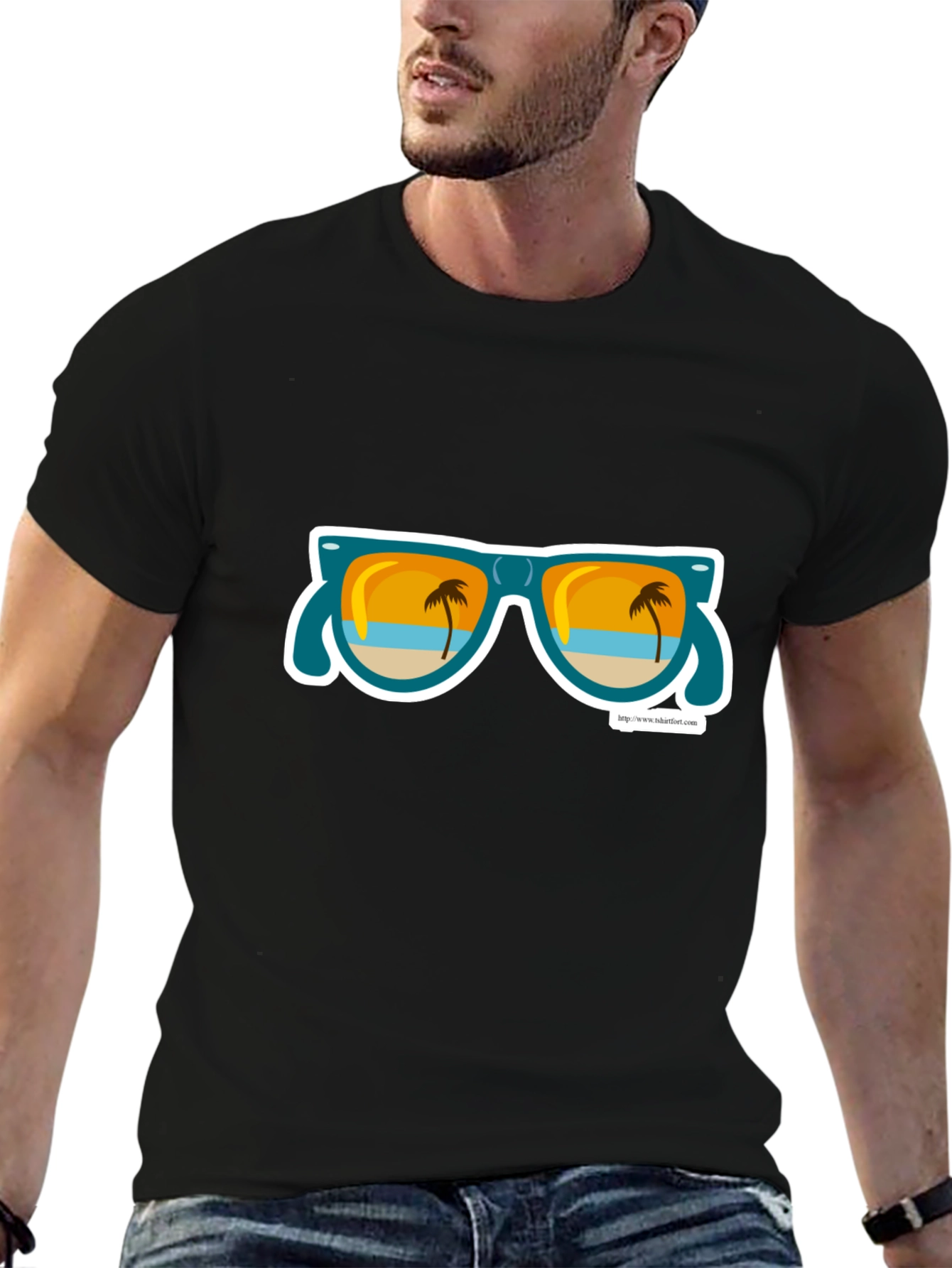 Beach Vibes T-Shirt - Palm Tree Sunglasses Graphic