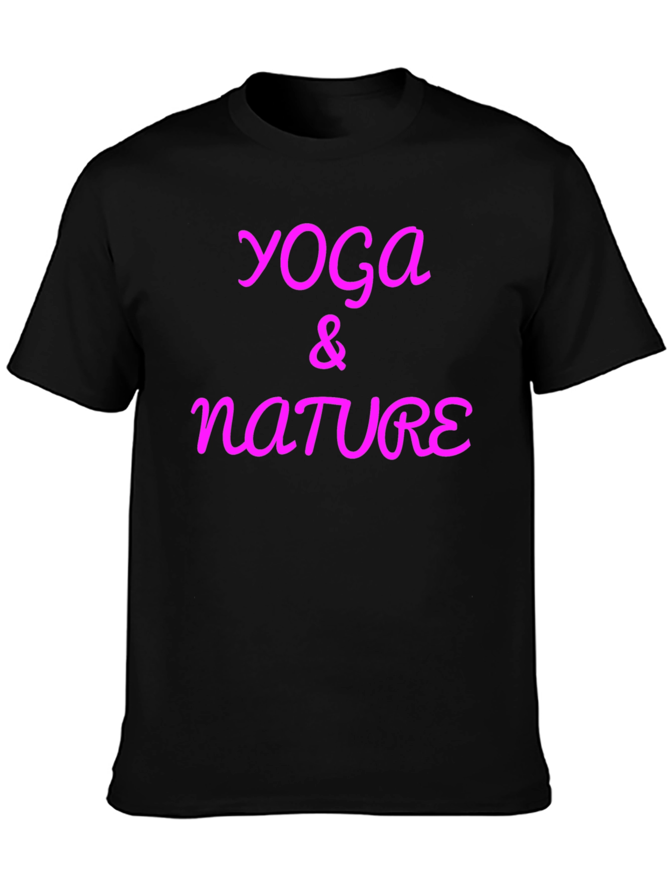 Yoga & Nature Graphic Tee - Casual Black T-Shirt