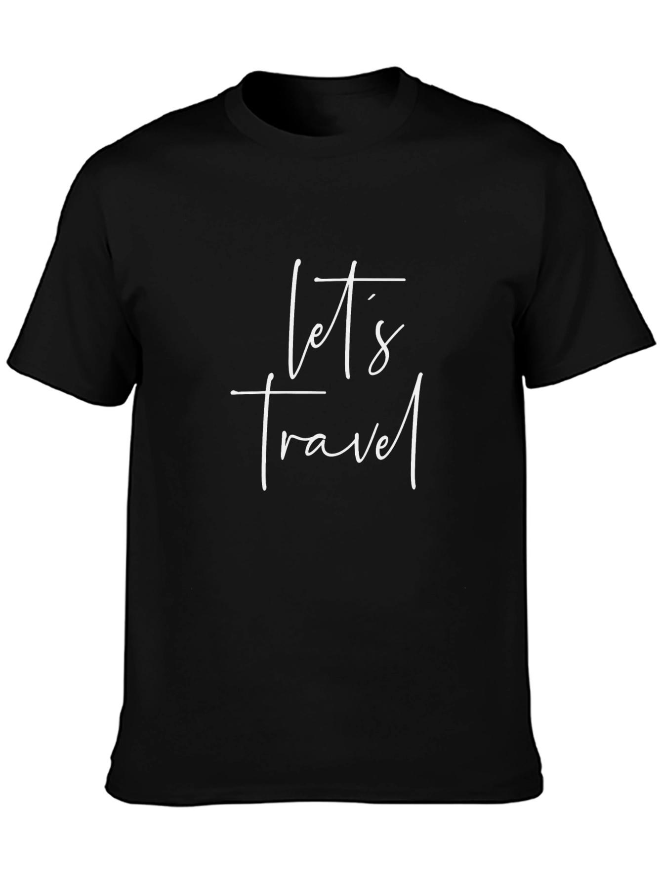 Lets Travel Black Graphic Tee