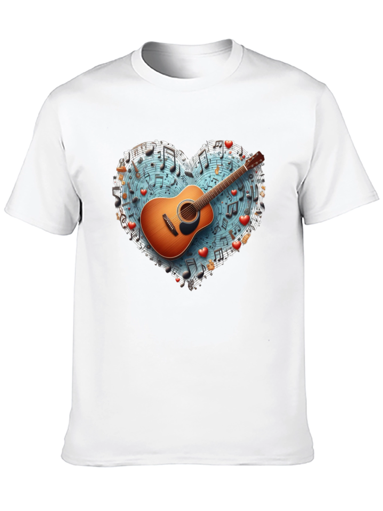 Music Lovers Guitar Heart T-Shirt