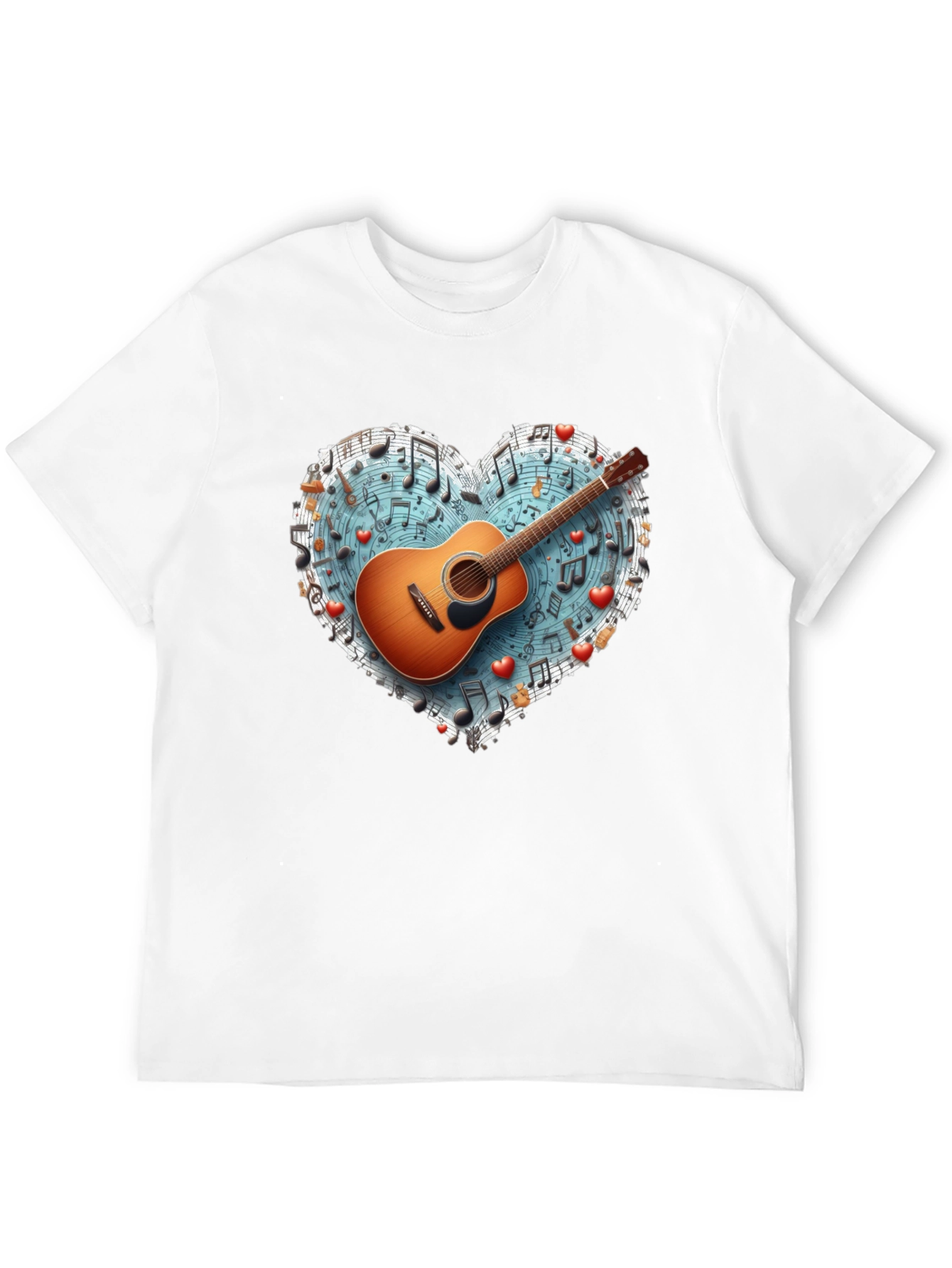 Music Lovers Guitar Heart T-Shirt