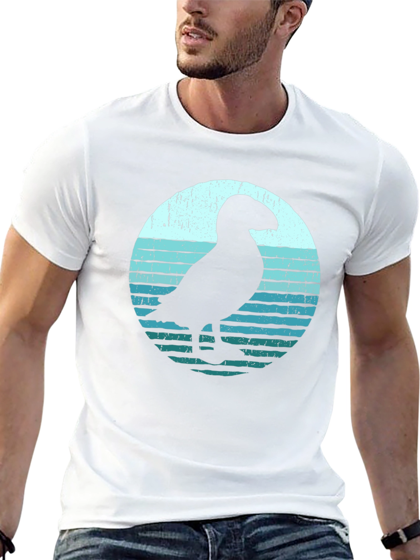 Puffin Silhouette Graphic Tee - Black