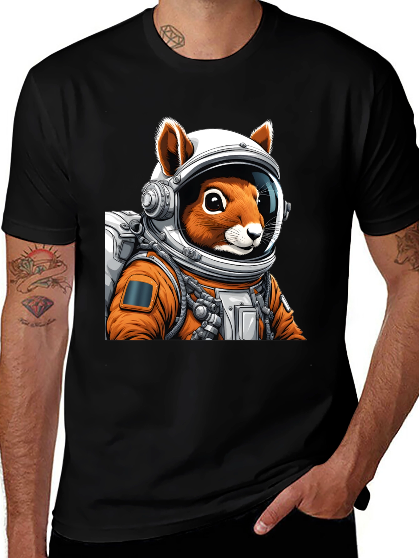 Squirrel Astronaut Graphic T-Shirt - Space Explorer Tee