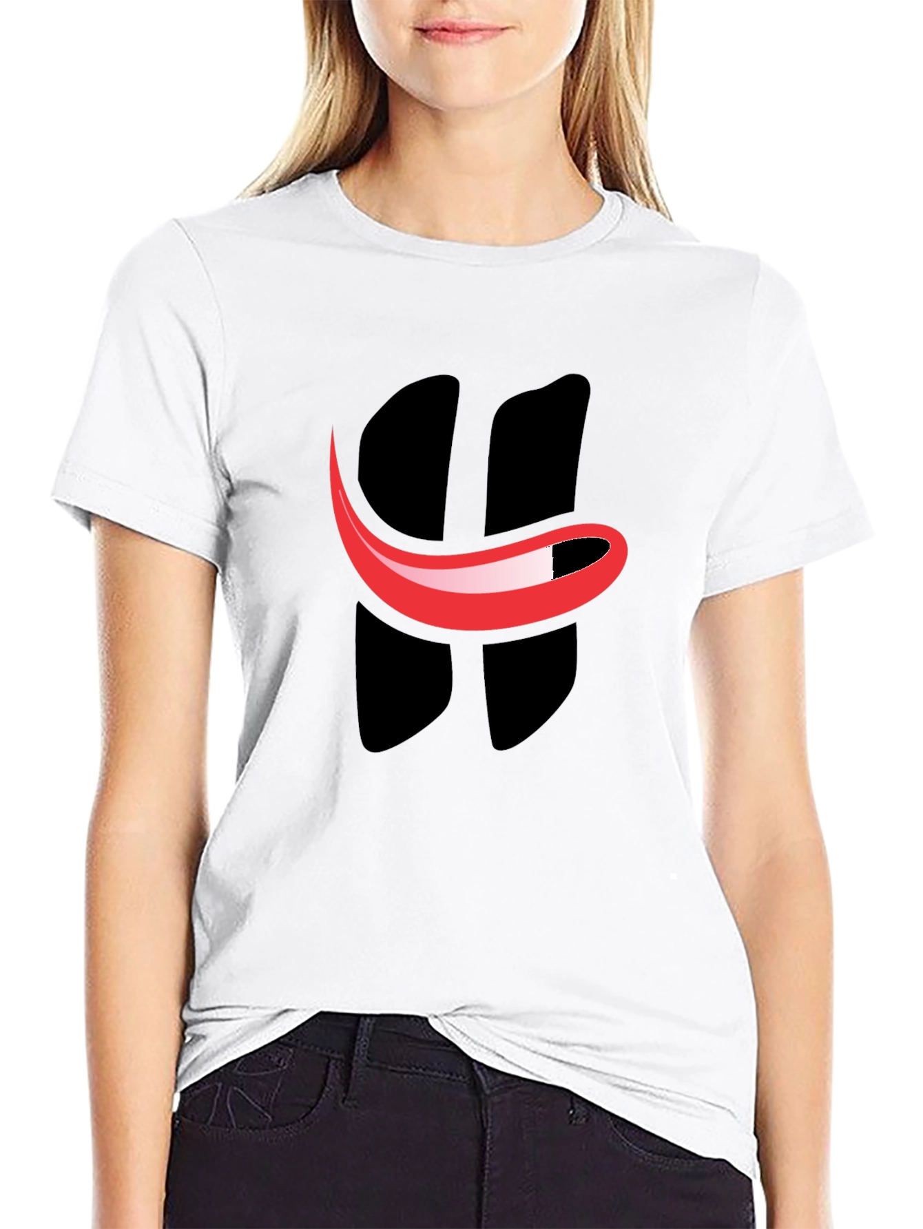 Smiley Face Graphic Tee - Black Cotton T-Shirt