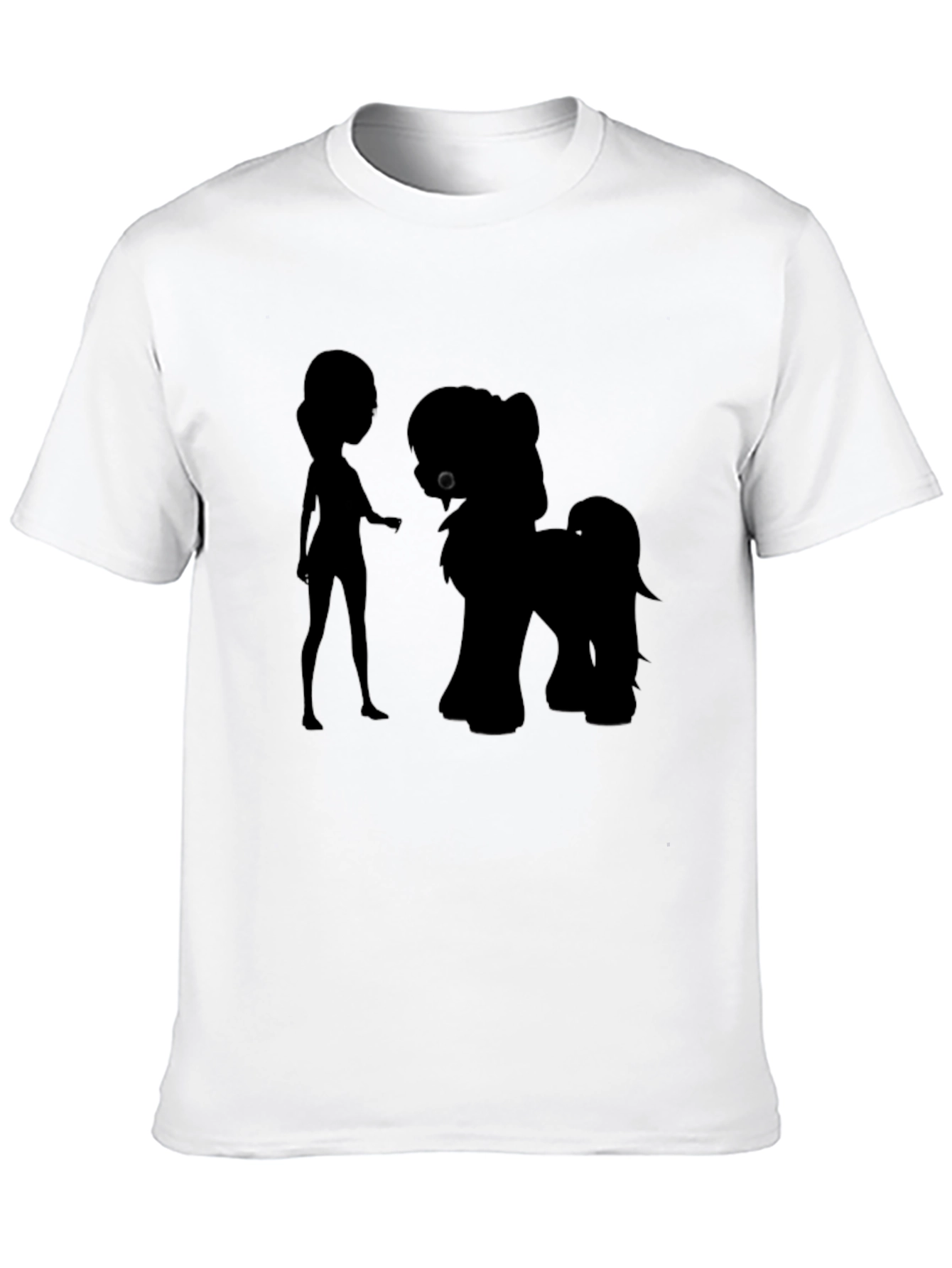 Silhouette Girl & Pony Black Graphic Tee