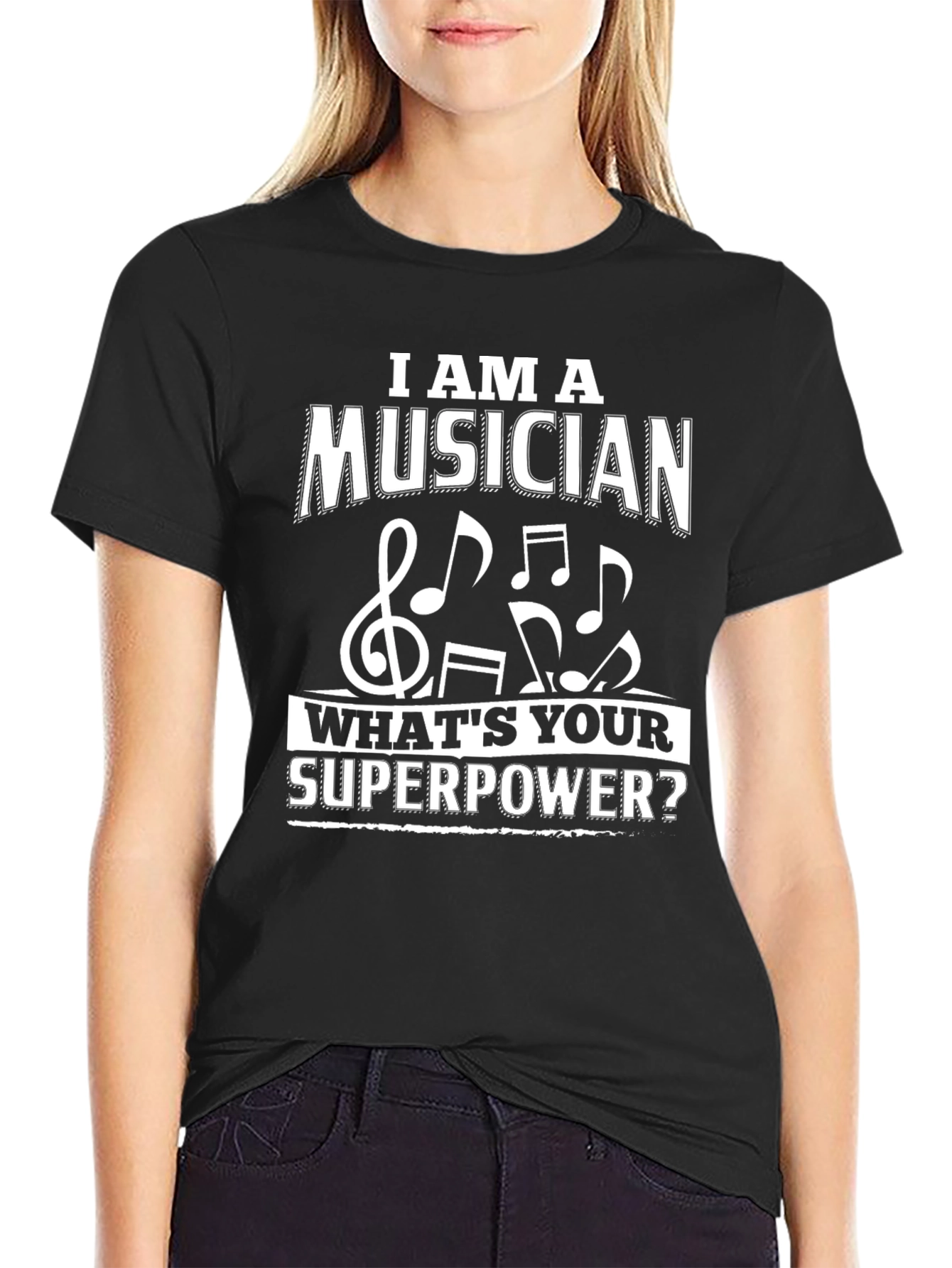 Musician Superpower T-Shirt - Black Graphic Tee