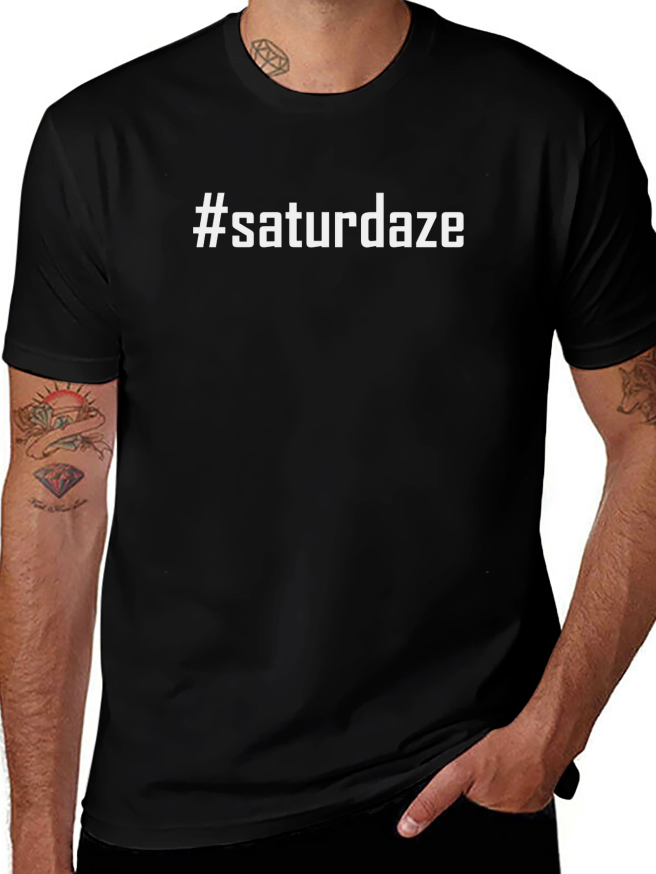 #saturdaze Black T-Shirt - Casual Comfort