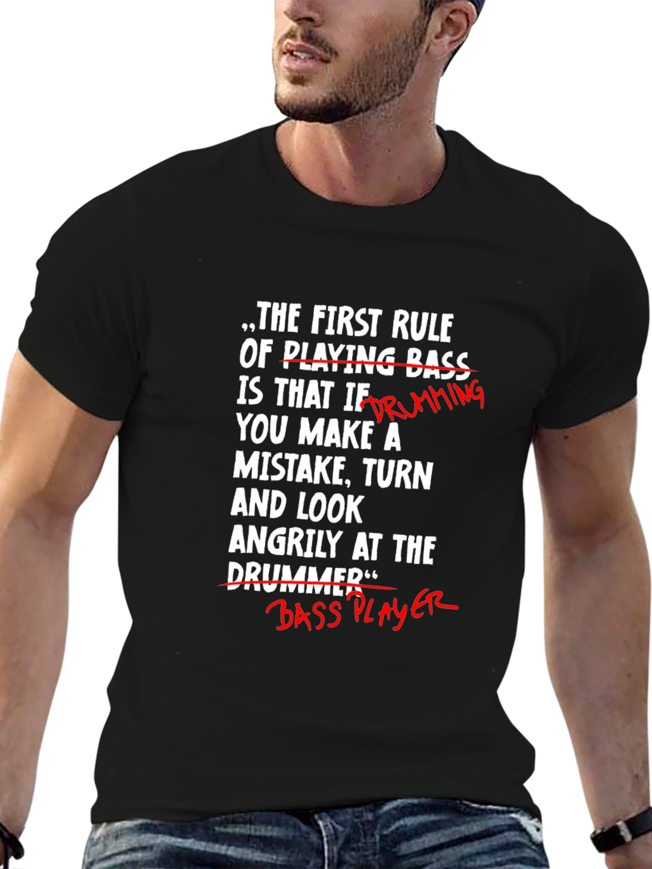 Funny Bass Player T-Shirt - Blame the Drummer!