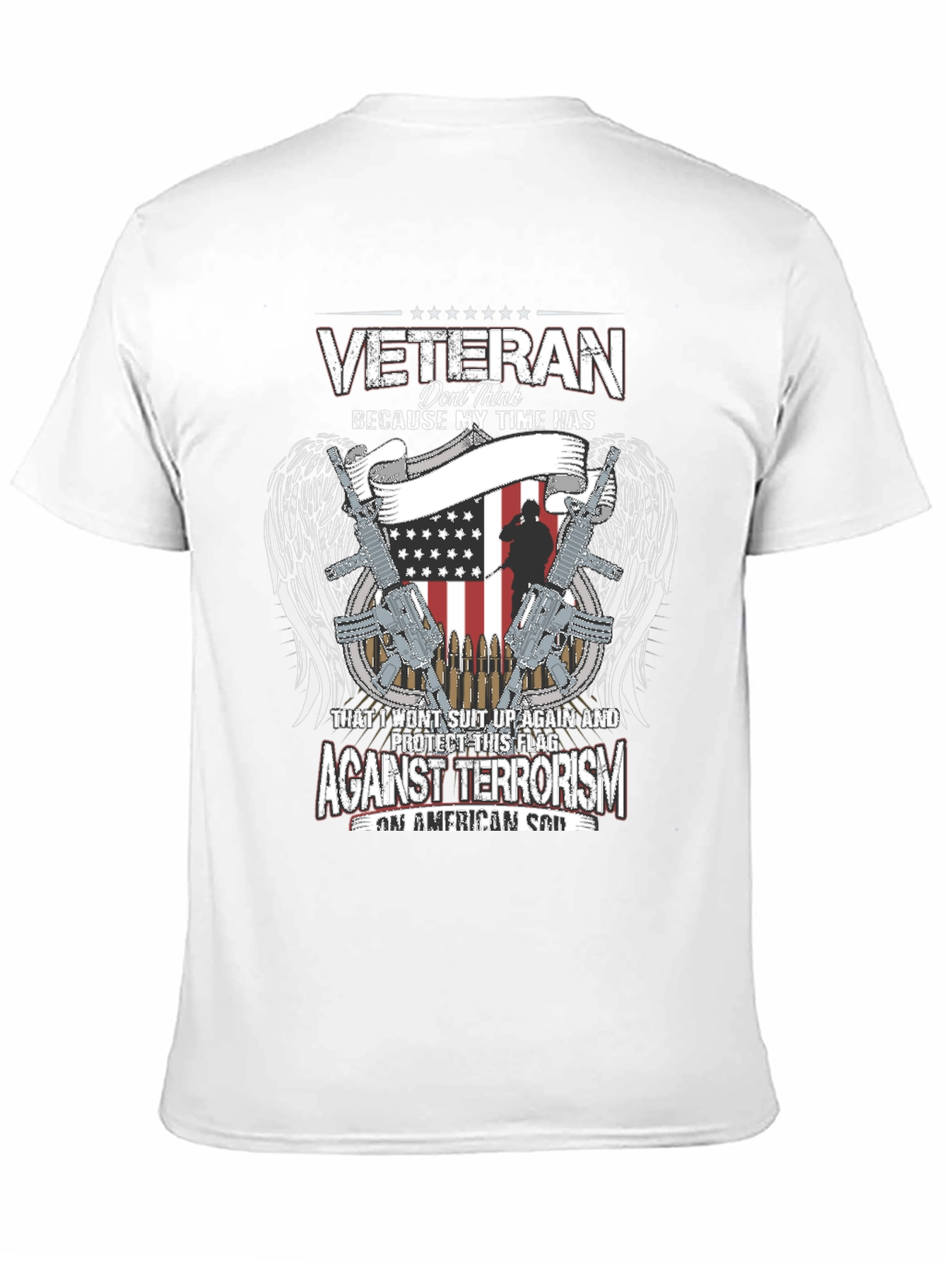 Veteran Against Terrorism Patriotic Graphic T-Shirt