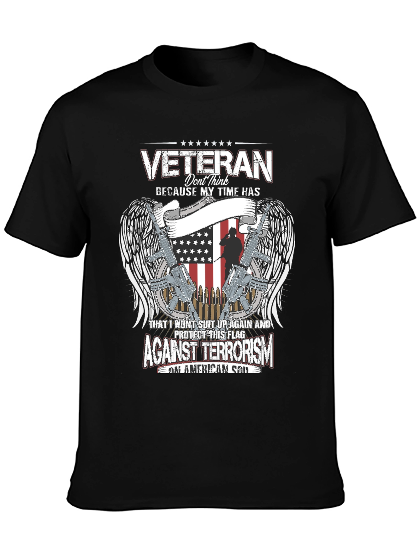 Veteran Against Terrorism Patriotic Graphic T-Shirt