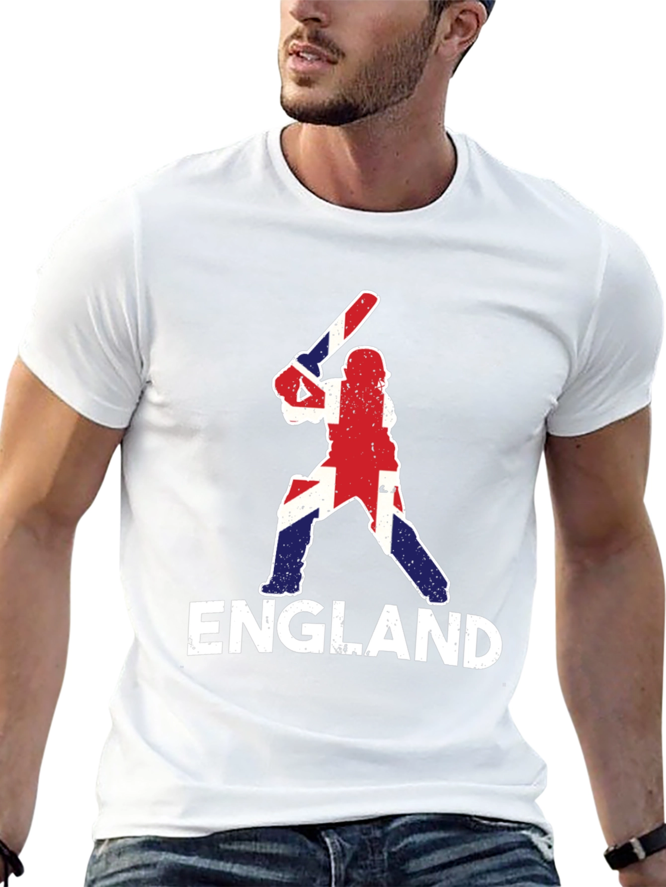 England Cricket T-Shirt - Union Jack Batter Design