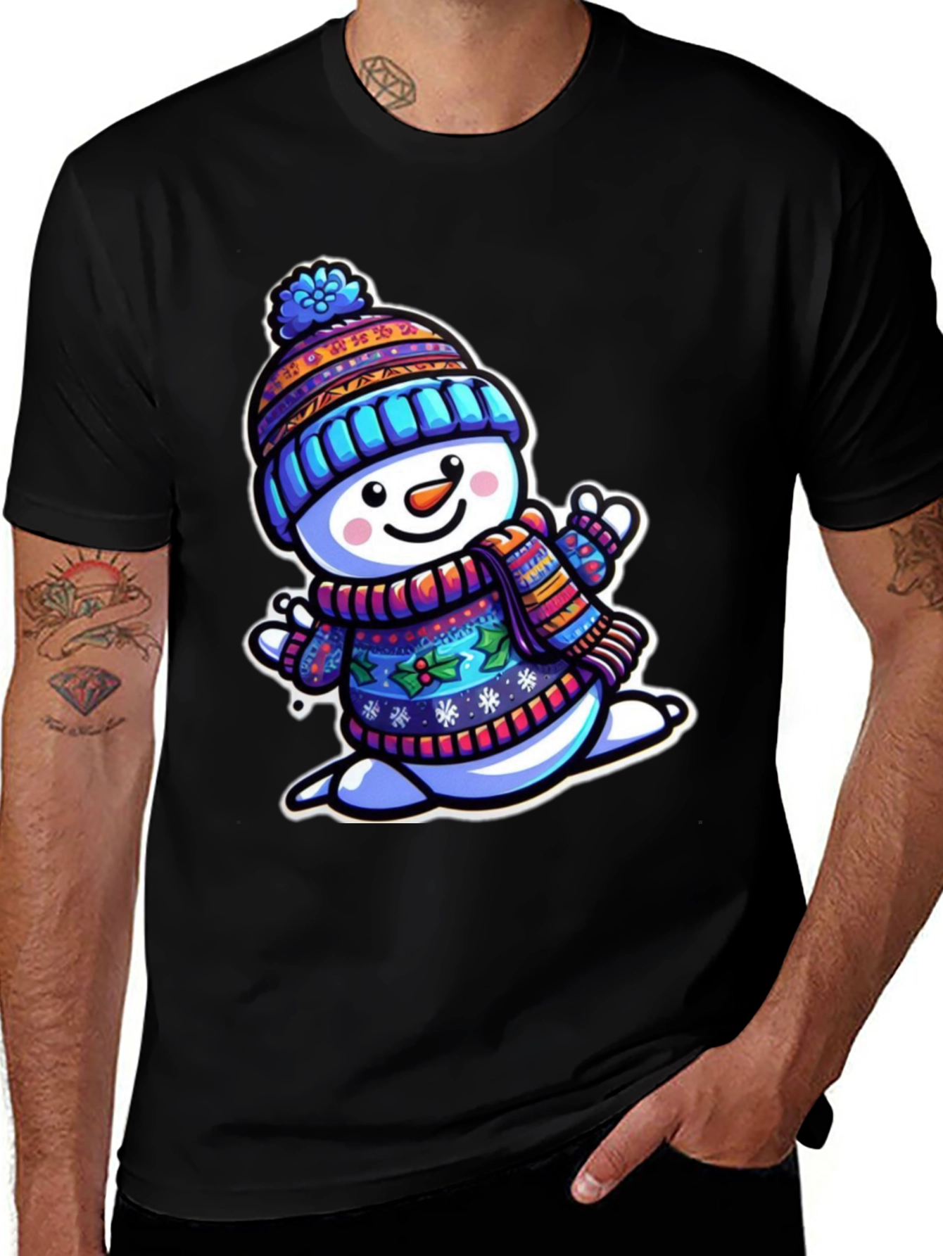 Festive Snowman Graphic Tee