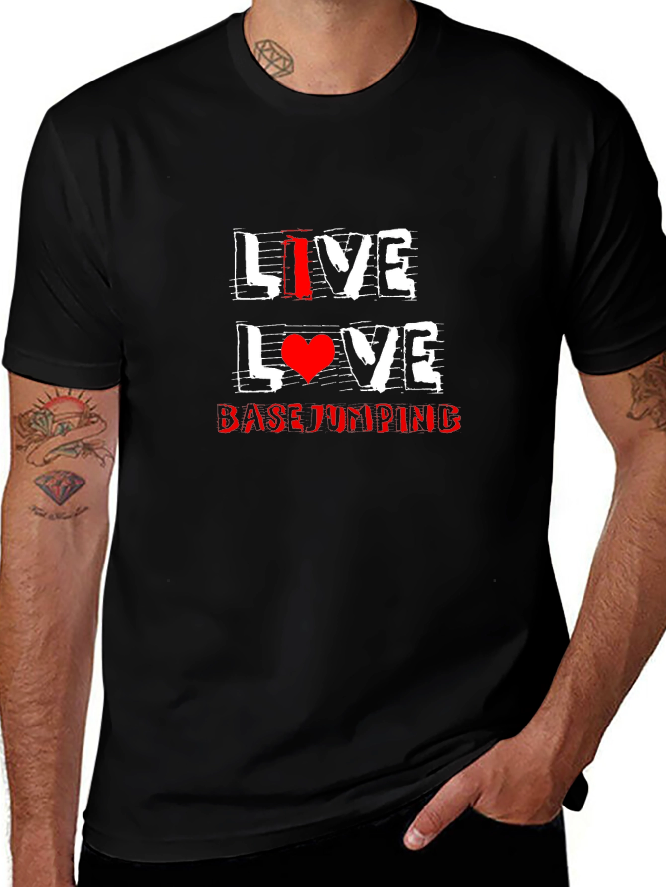 Live Love Base Jumping Black T-Shirt