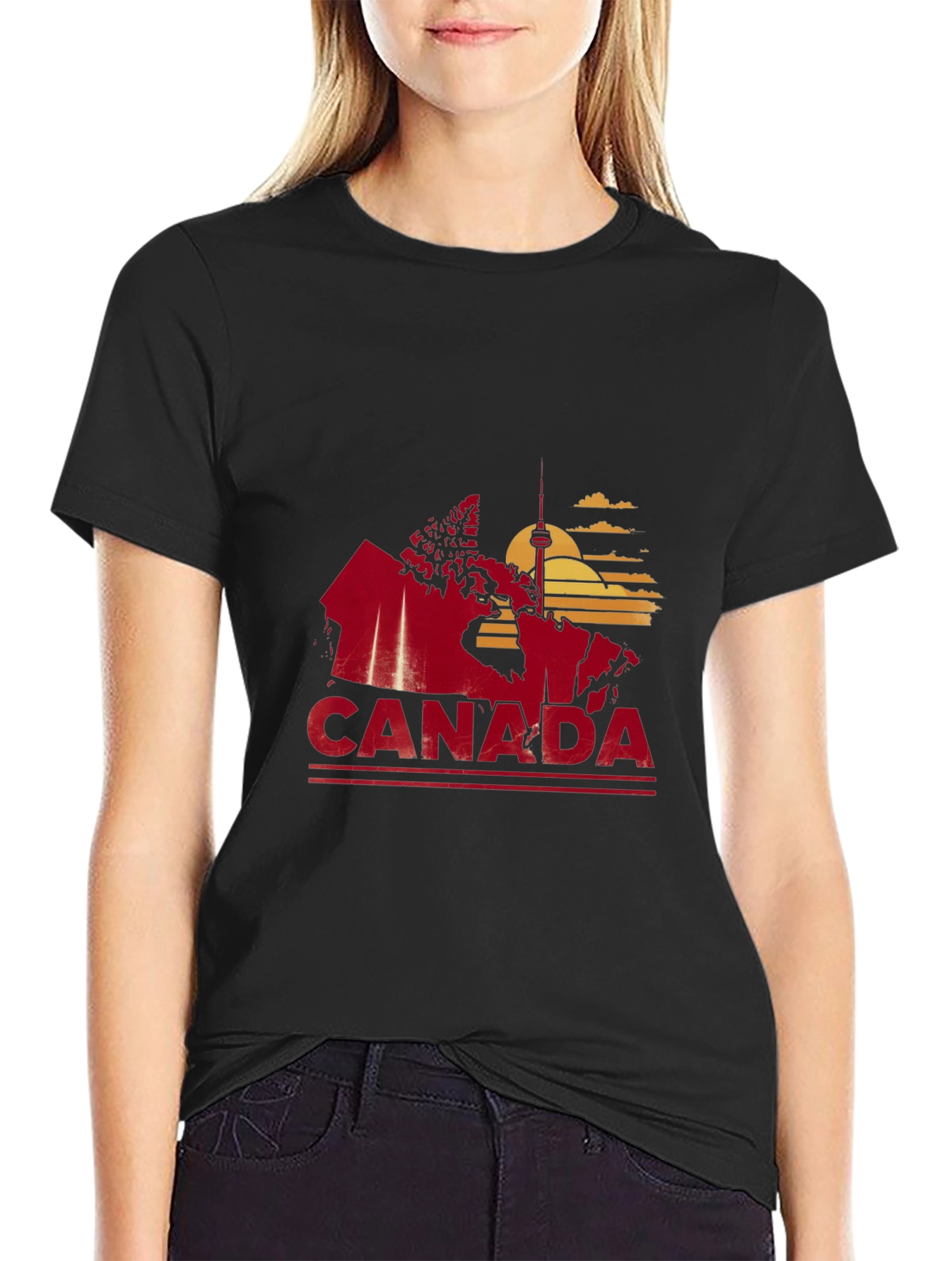 Canada Map Graphic Tee - Black T-Shirt