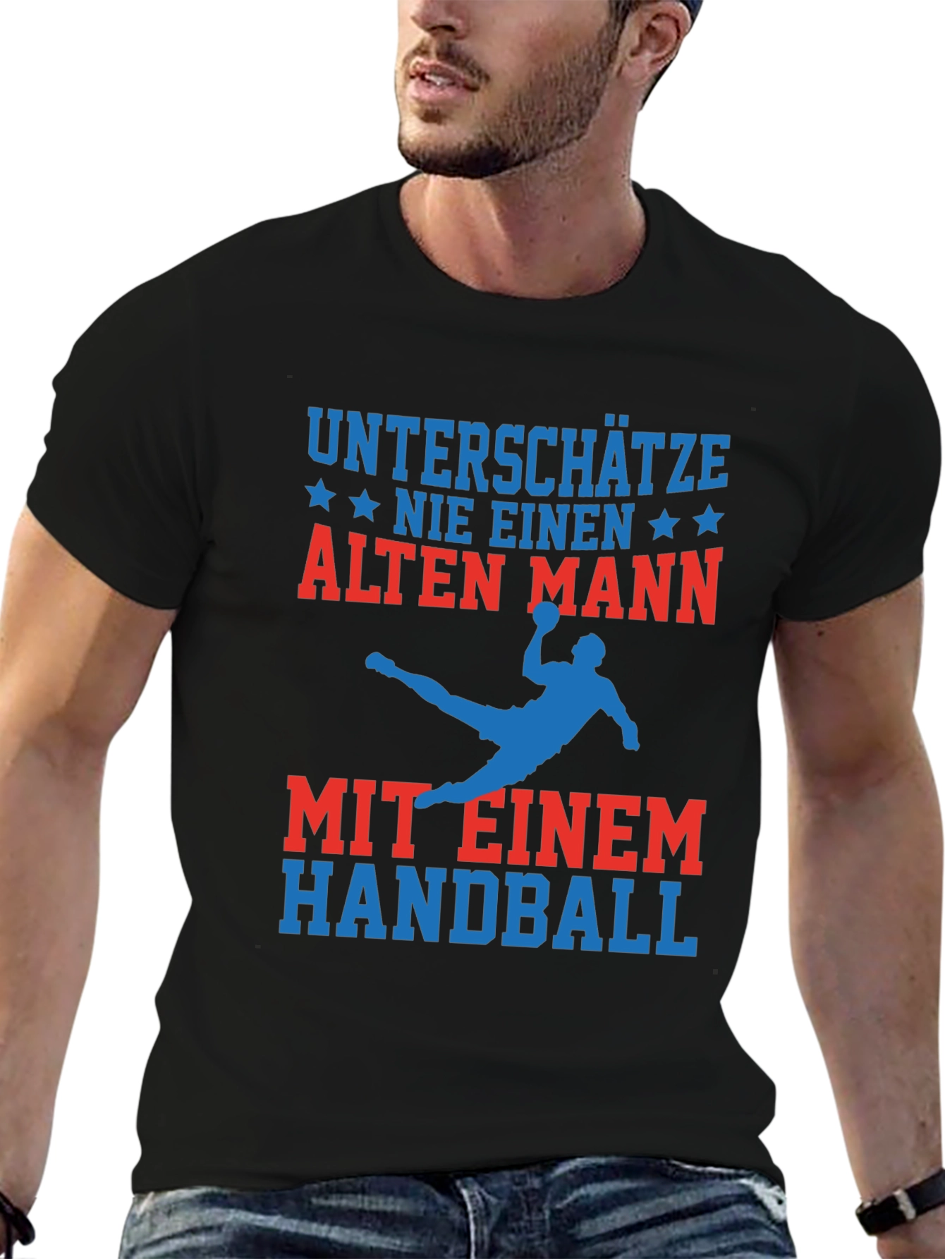 Funny Handball Old Man T-Shirt