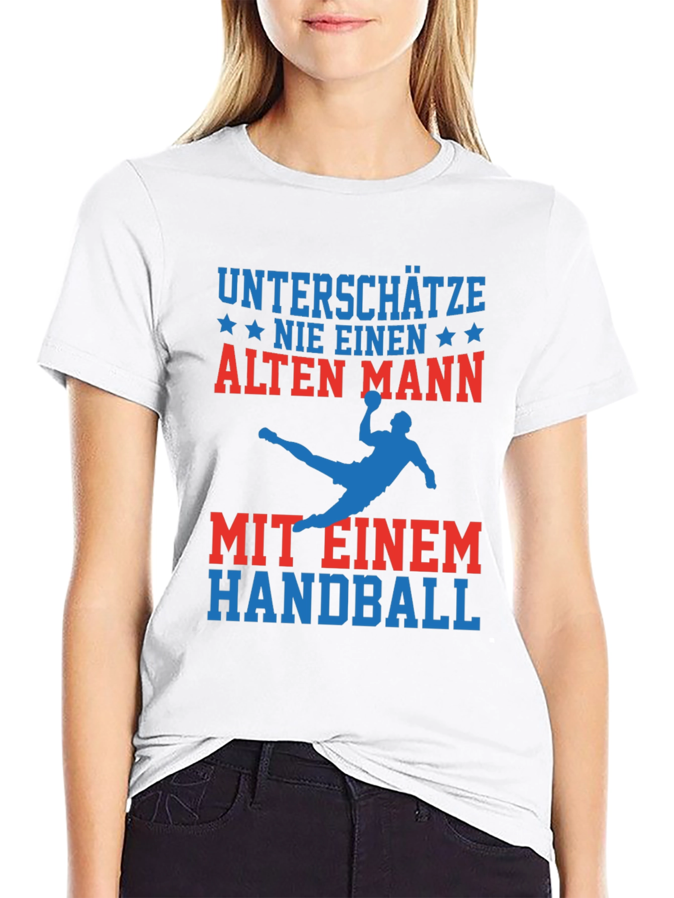 Funny Handball Old Man T-Shirt