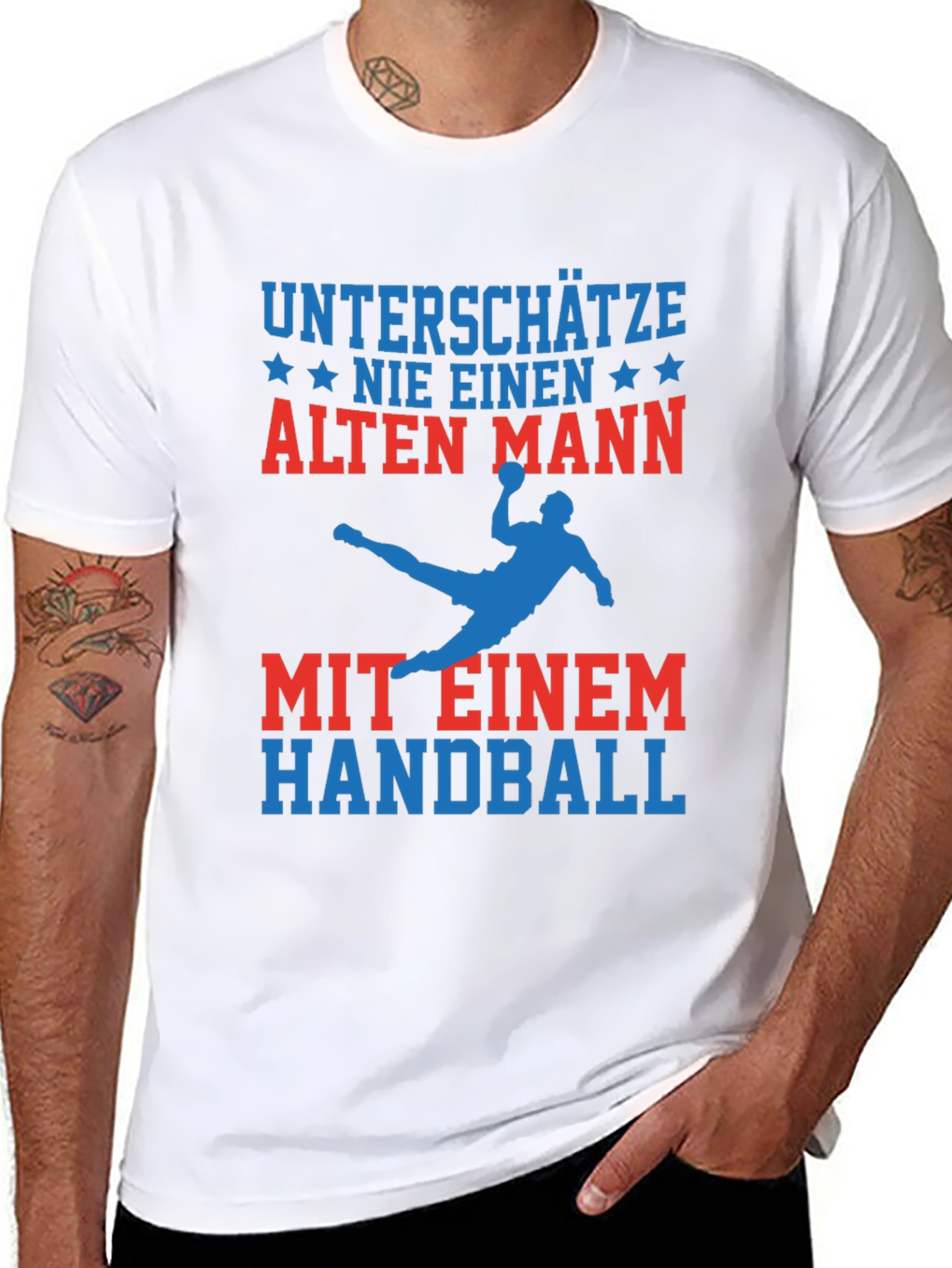 Funny Handball Old Man T-Shirt